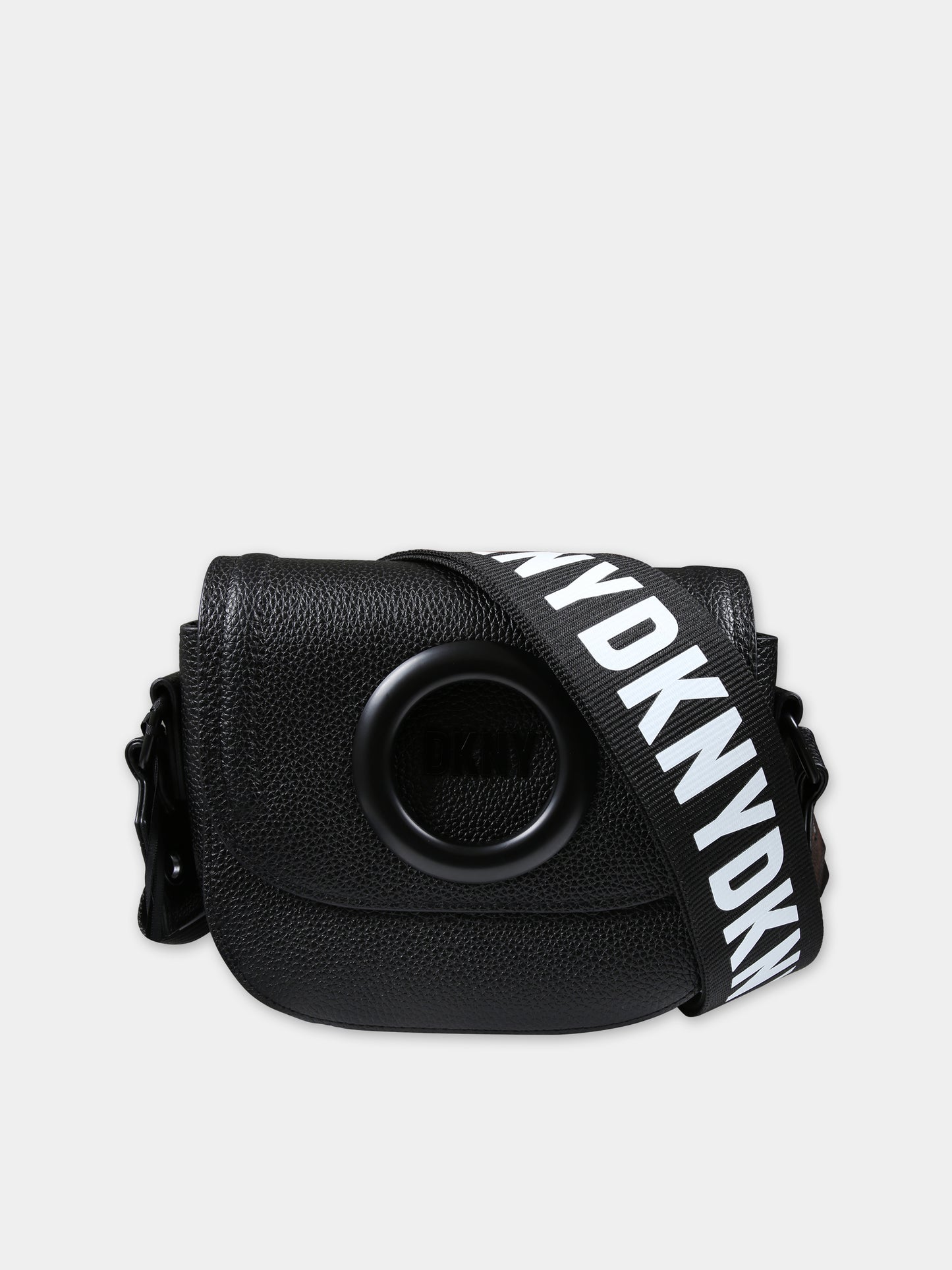 Borsa nera per bambina con logo,Dkny,D60155 09B