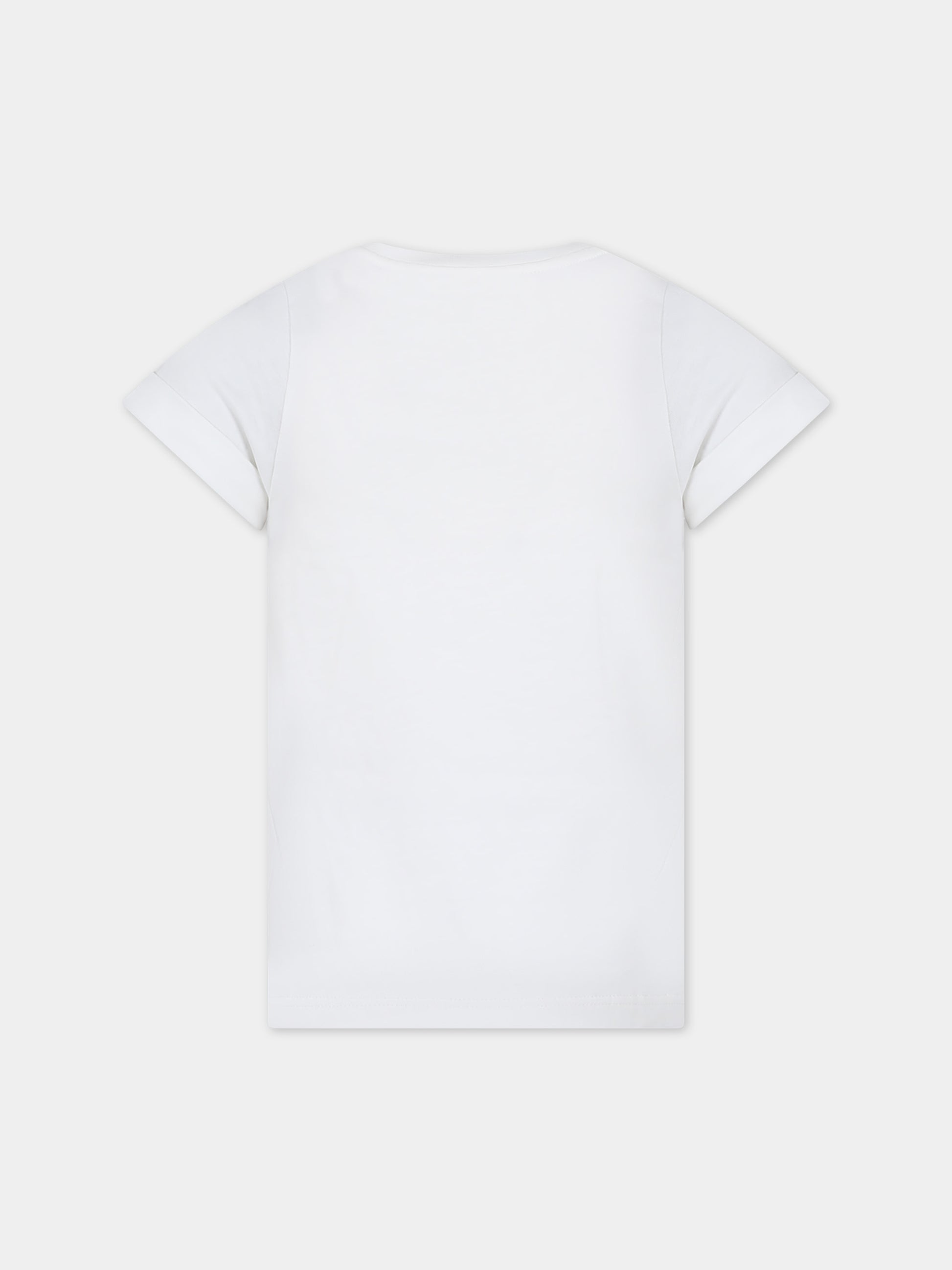 T-shirt bianca per bambina con logo,Chloé Kids,C20110 117