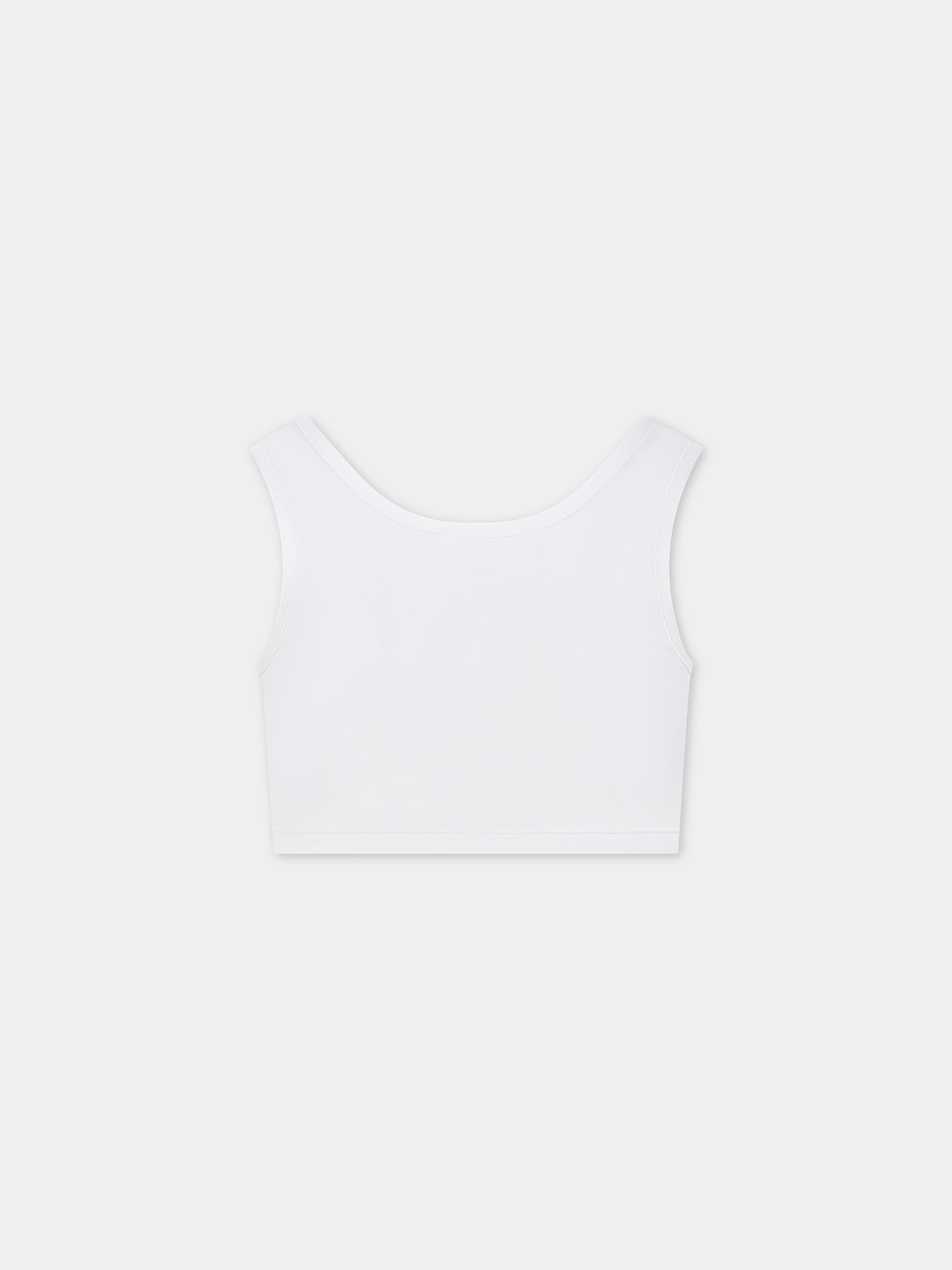 Top bianco per bambina con logo ricamato,Chloé Kids,C20180 117