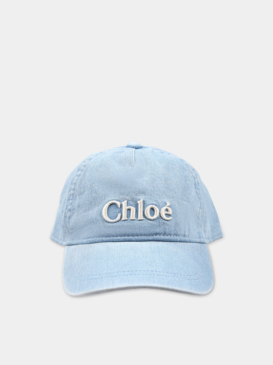 Cappello con visiera in denim per bambina,Chloé Kids,C20183 Z10