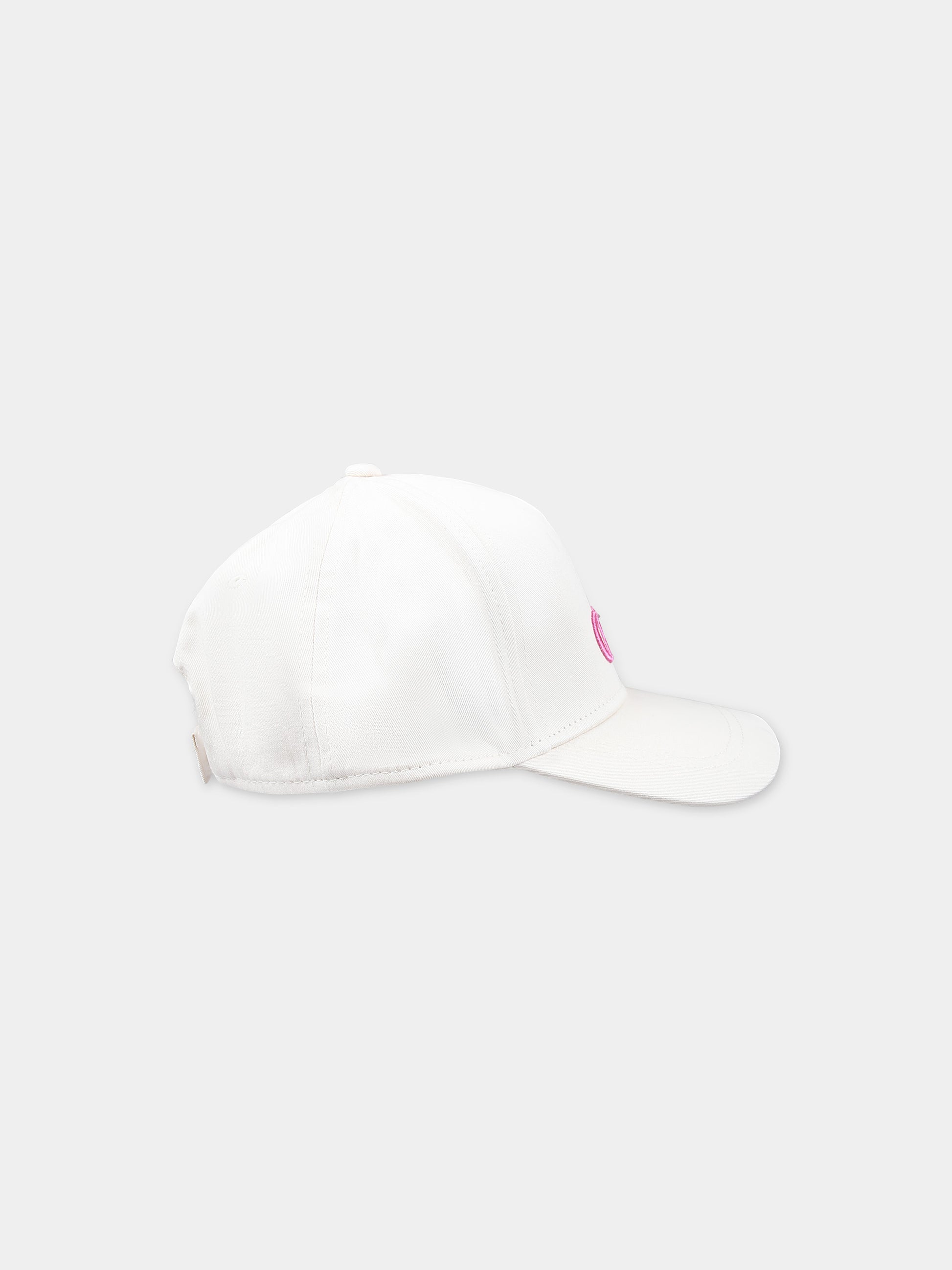 Cappello con visiera bianco per bambina con logo,Chloé Kids,C20049 117