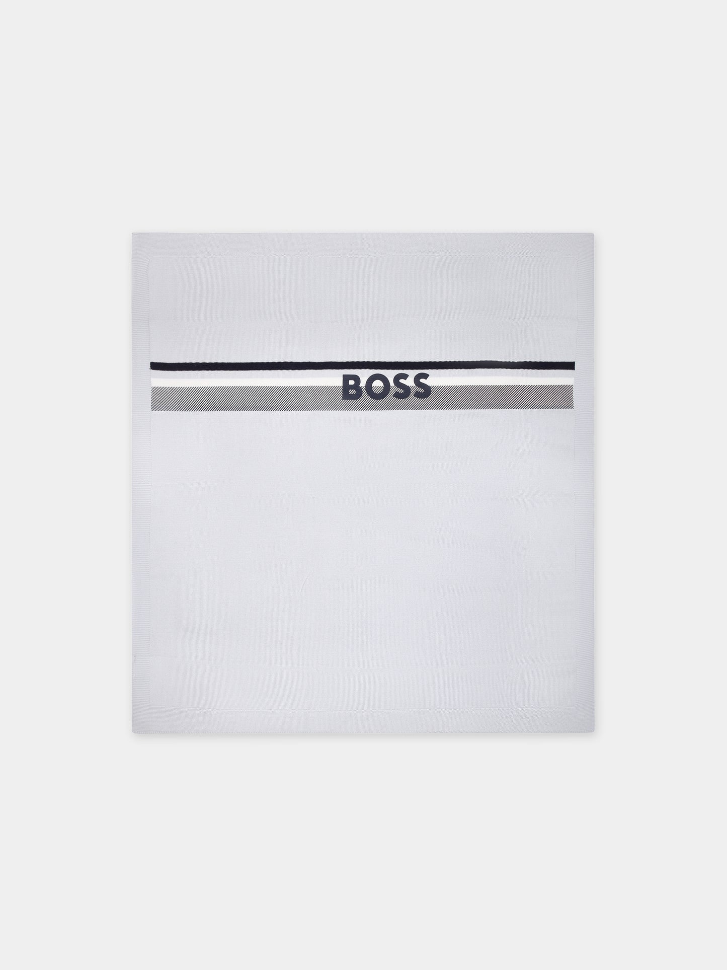 Coperta celeste per neonato con logo,Boss,J50936 771