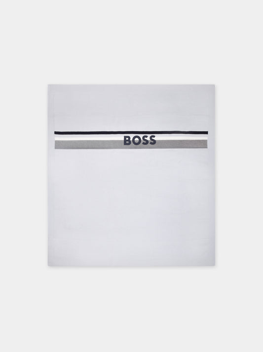 Coperta celeste per neonato con logo,Boss,J50936 771