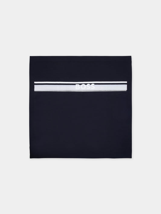 Coperta blu per neonato con logo,Boss,J50936 849