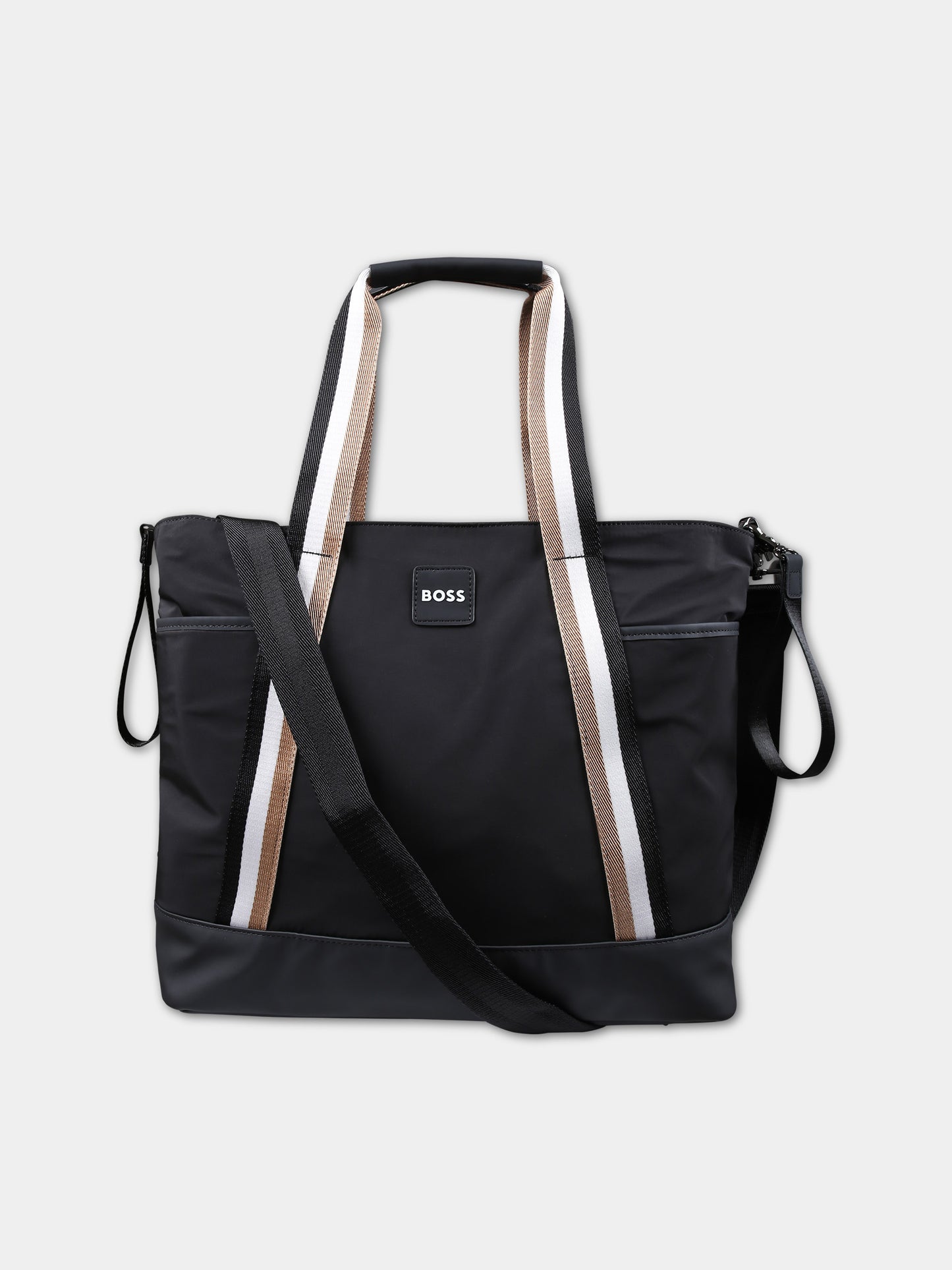Borsa mamma nera per neonato con logo,Boss,J50938 09B
