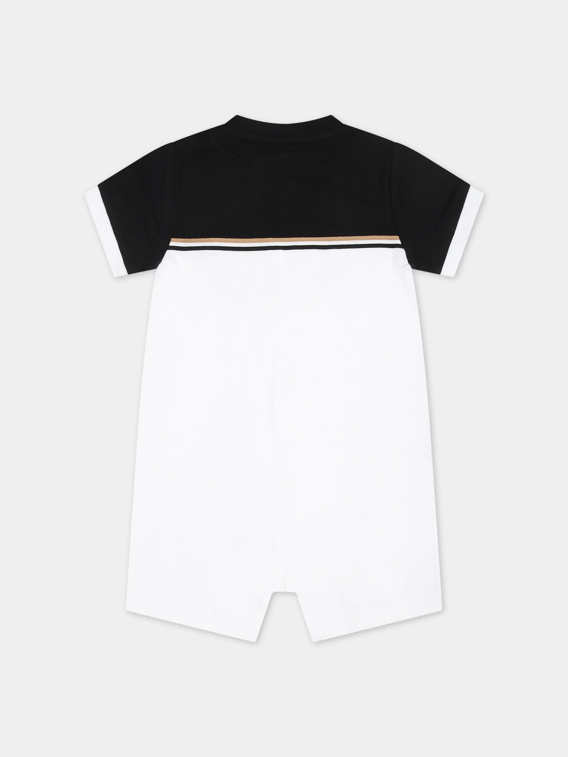 Pagliaccetto bianco per neonato con logo,Boss,J50793 10P