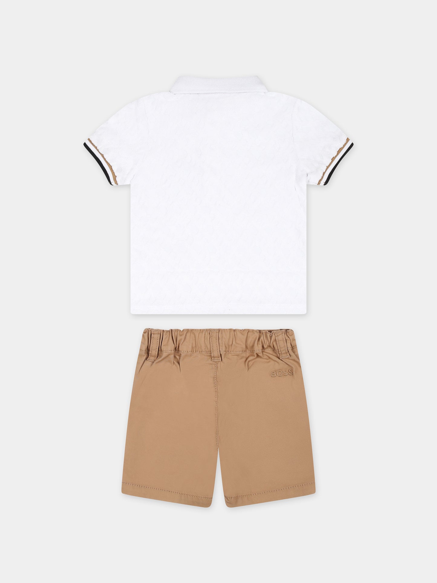 Completo bianco per neonato con logo,Boss,J50989 N03