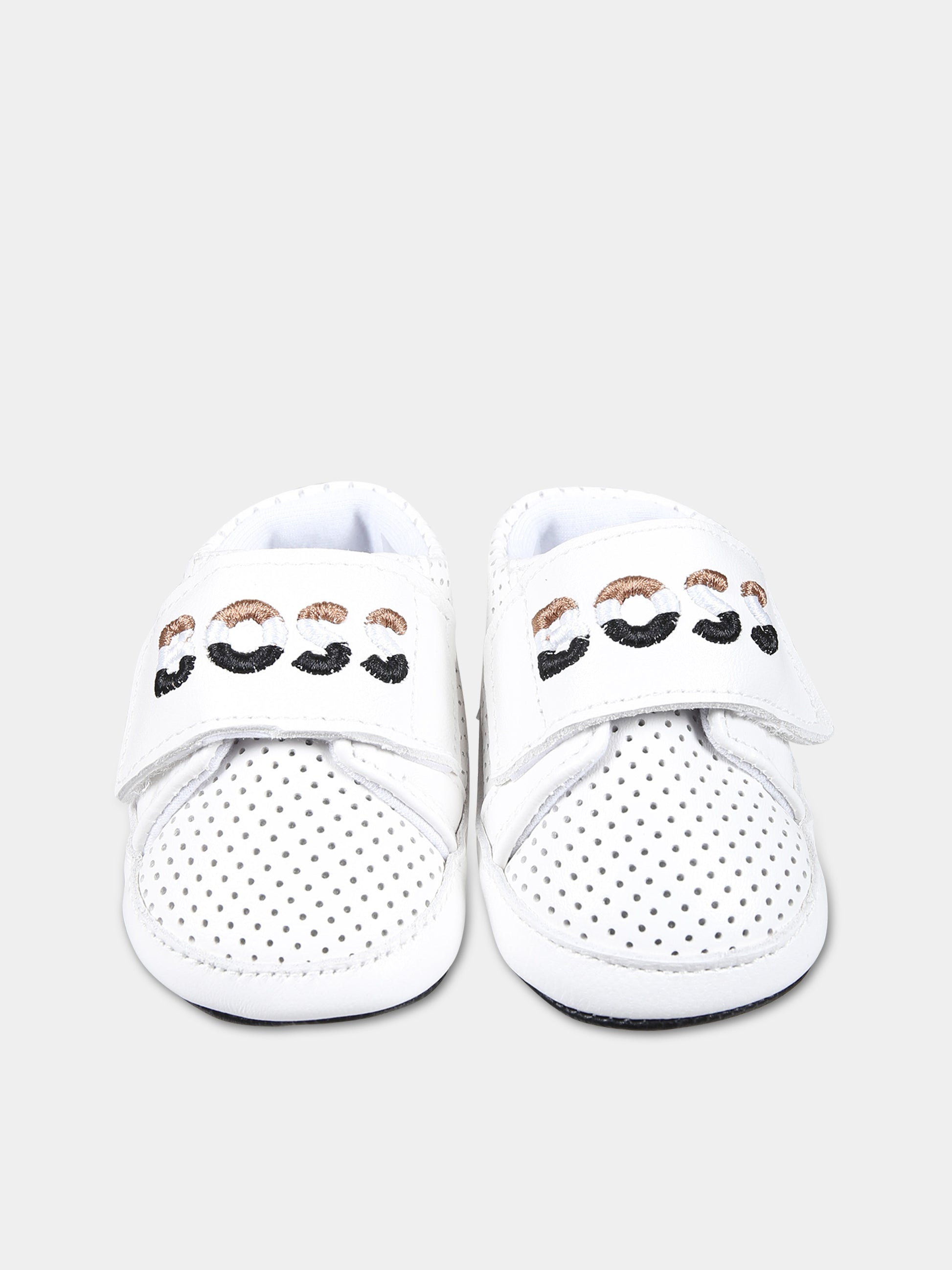 Sneakers bianche per neonato con logo,Boss,J50882 10P