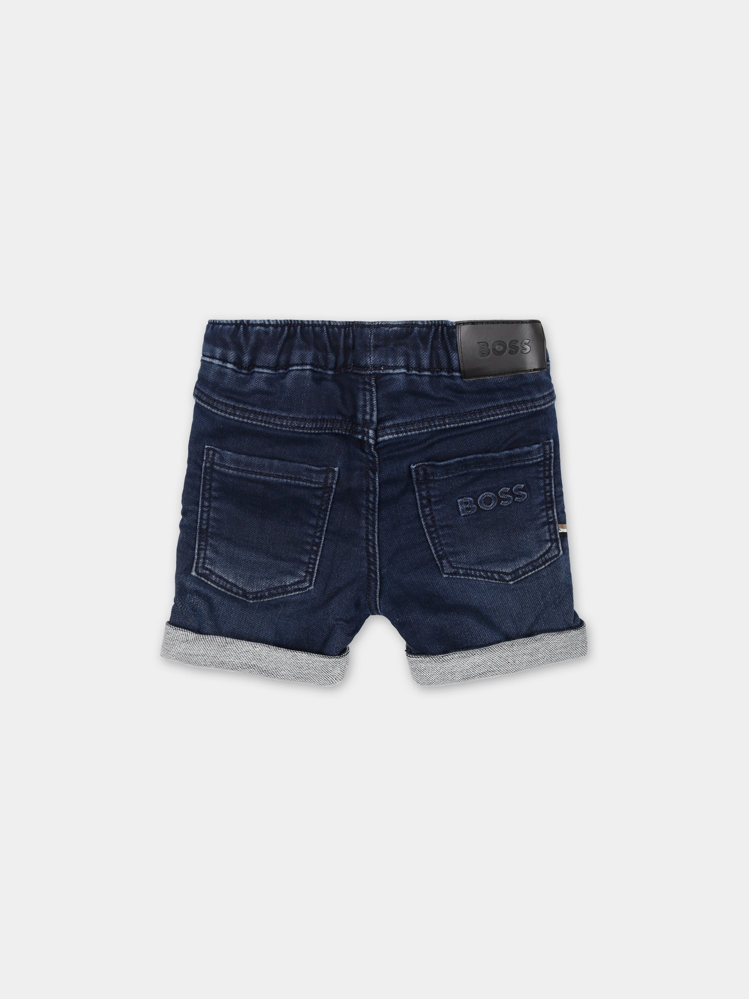 Shorts in denim per neonato con logo,Boss,J50584 Z07