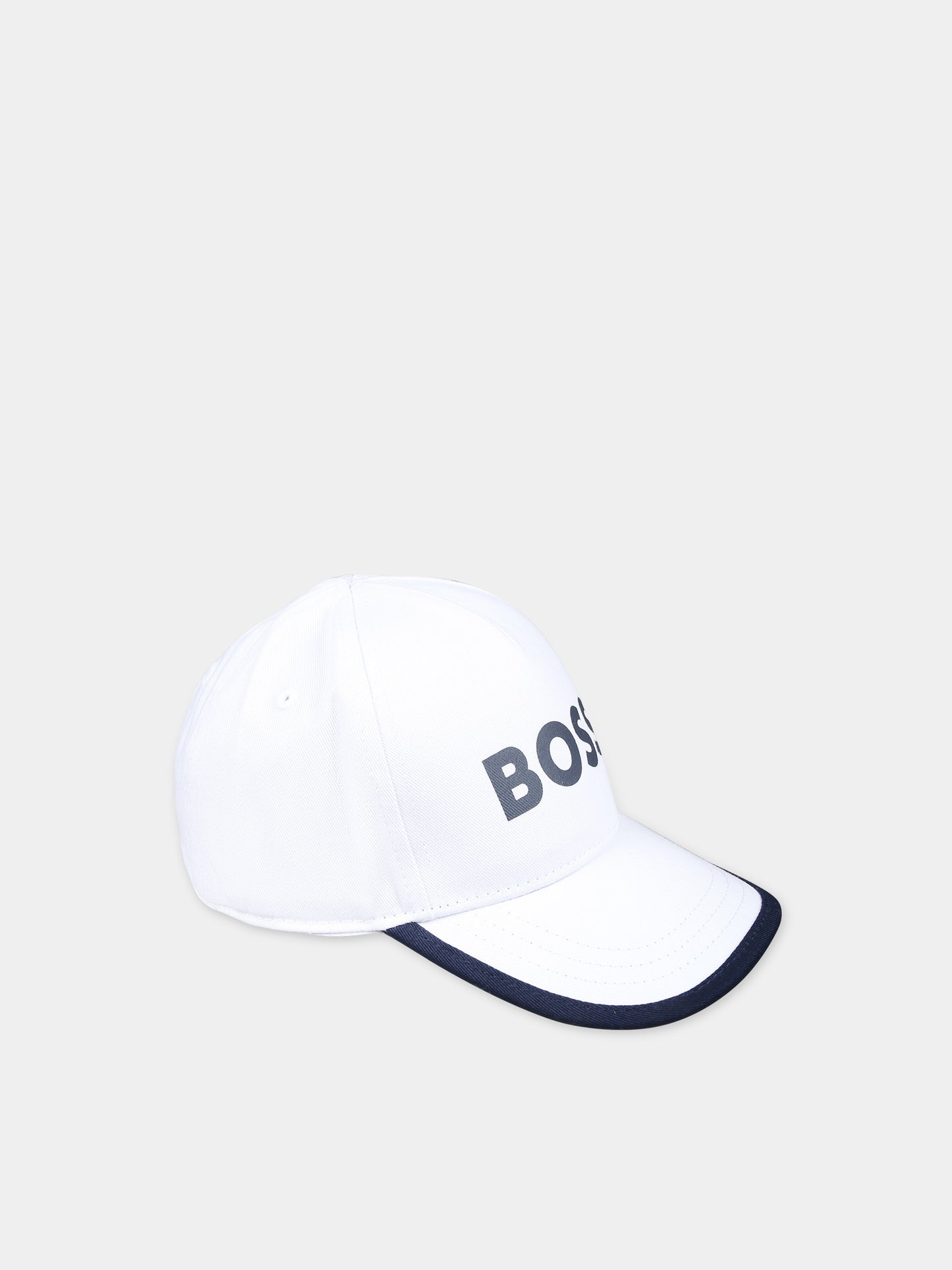Cappello con visiera bianco per neonato con logo,Boss,J50977 10P