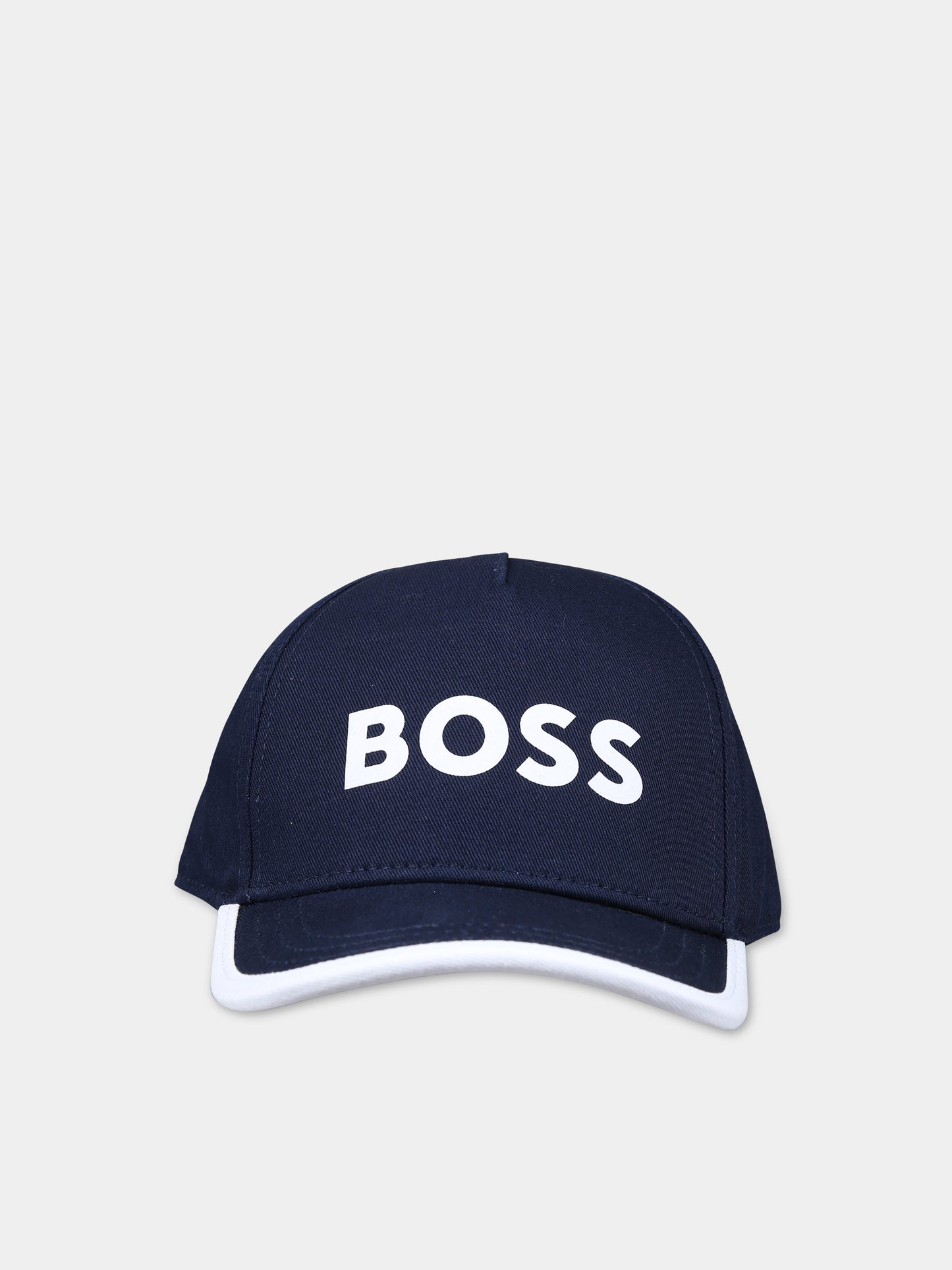 Cappello con visiera blu per neonato con logo,Boss,J50977 849