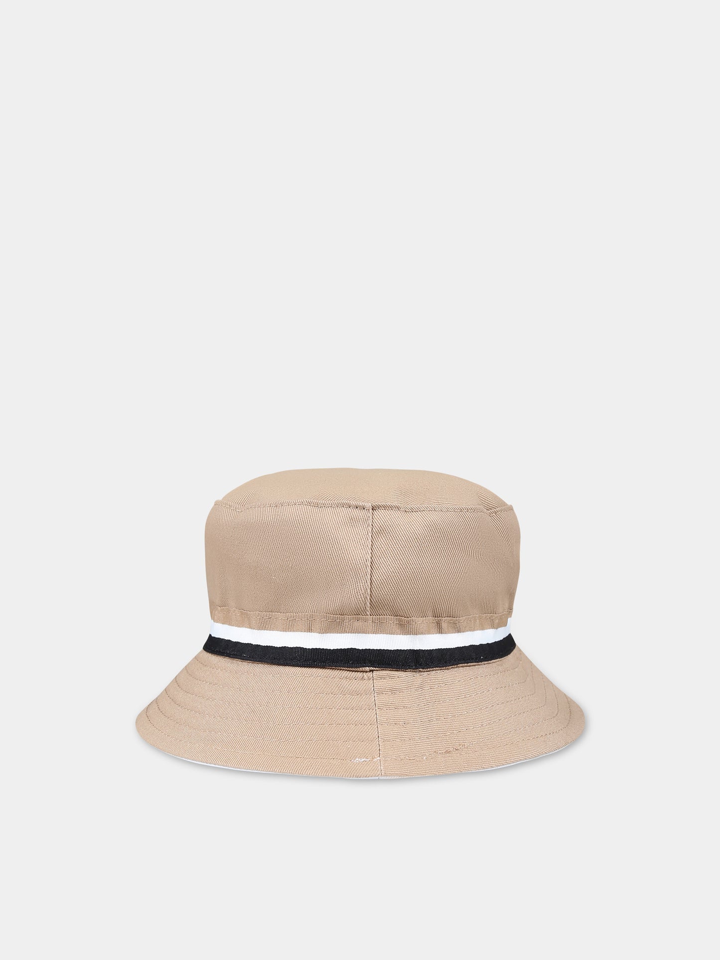 Cloche bianca reversibile per neonato con logo,Boss,J50980 269