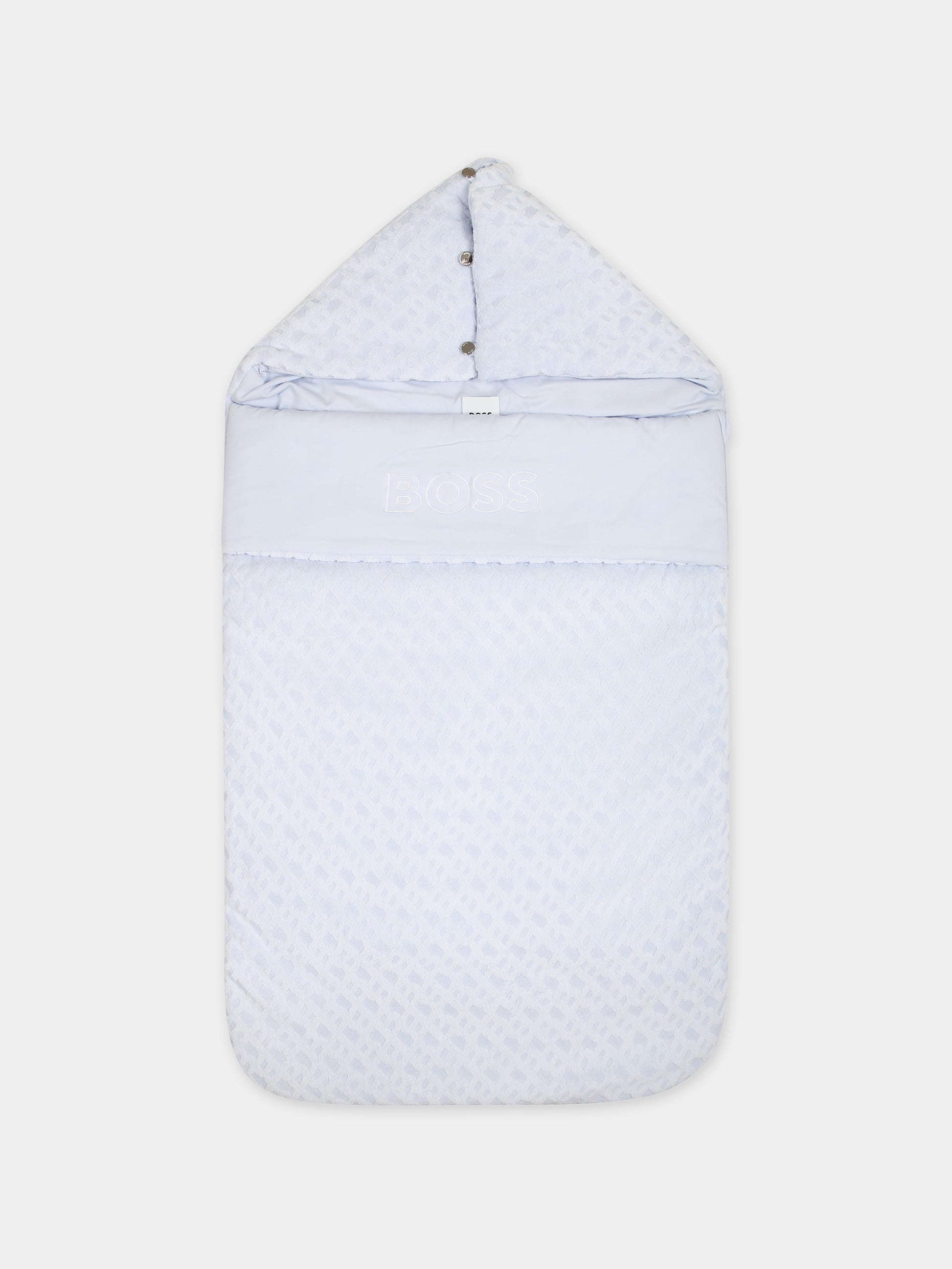 Sacco nanna celeste per neonato con logo,Boss,J50807 771