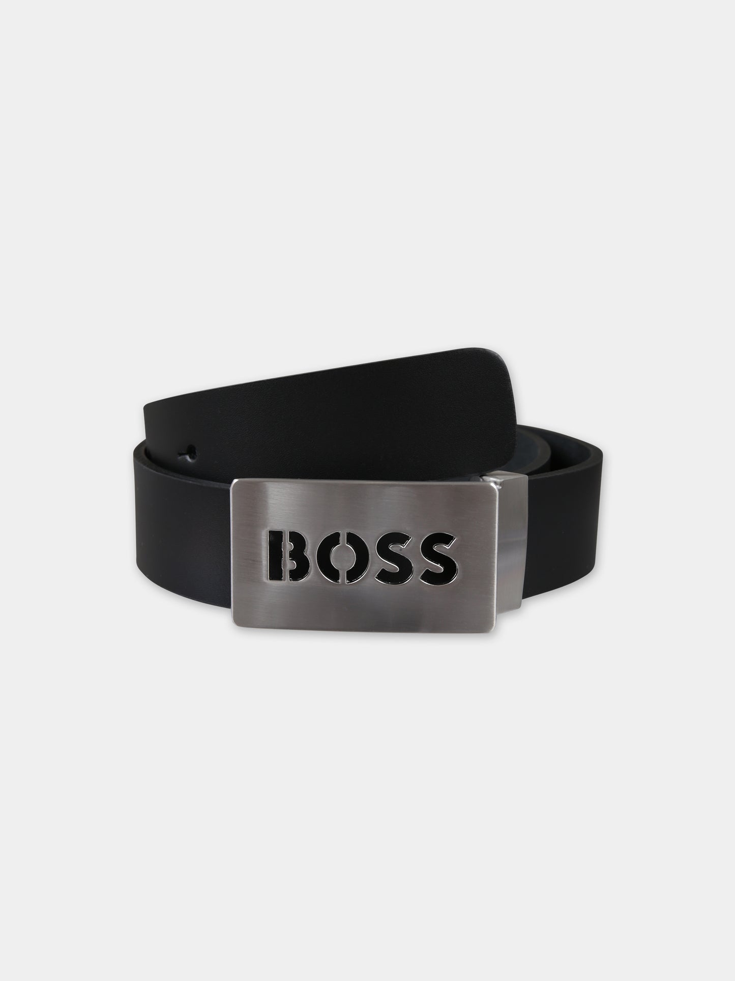 Cintura nera per bambino con logo,Boss,J50954 09B