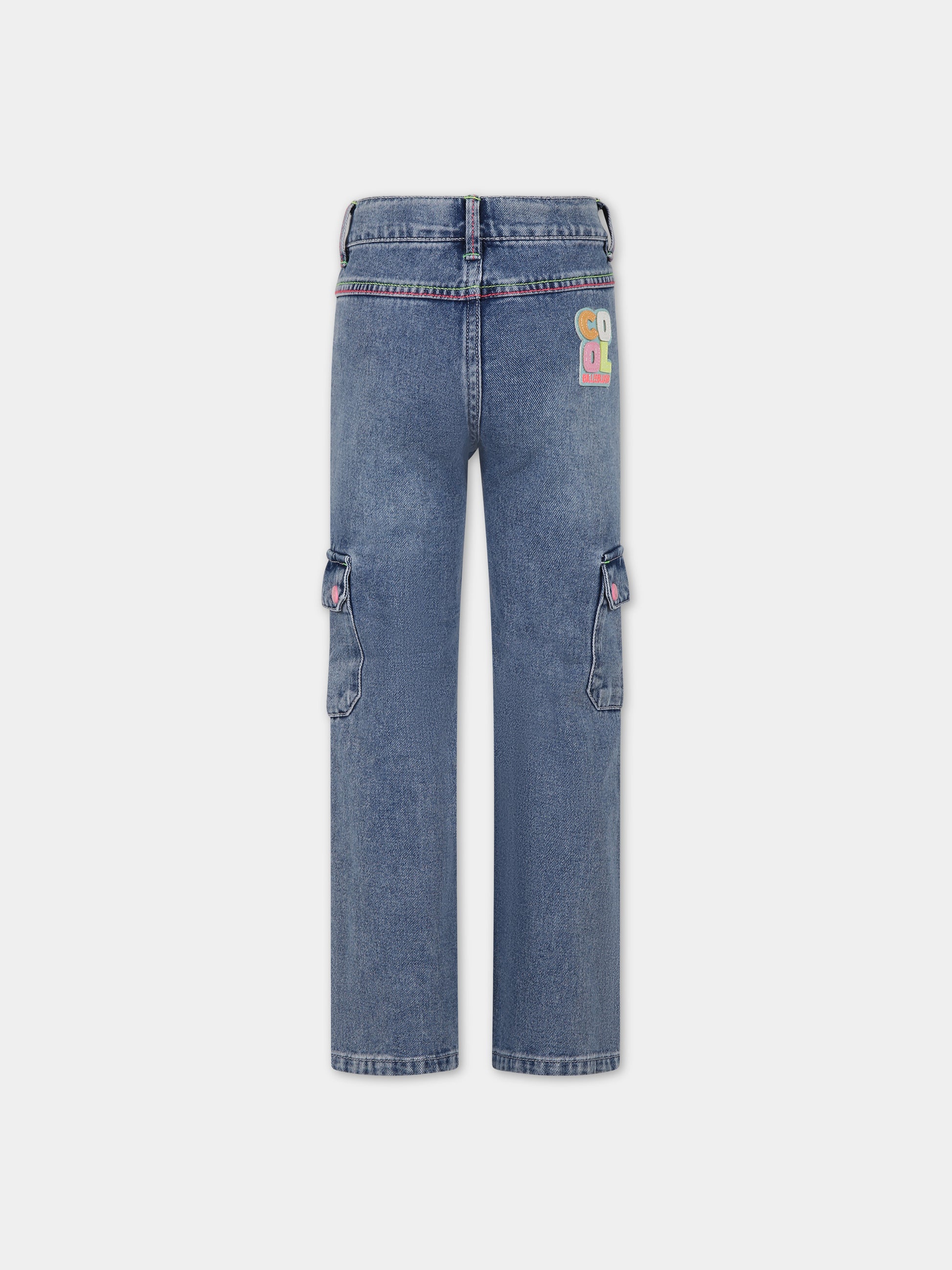 Jeans denim per bambina con logo,Billieblush,U20133 Z13