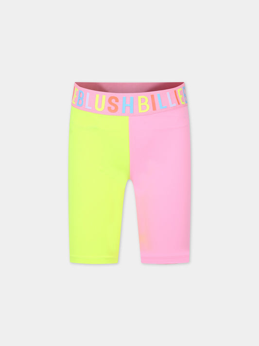 Shorts multicolor per bambina con logo,Billieblush,U20159 462
