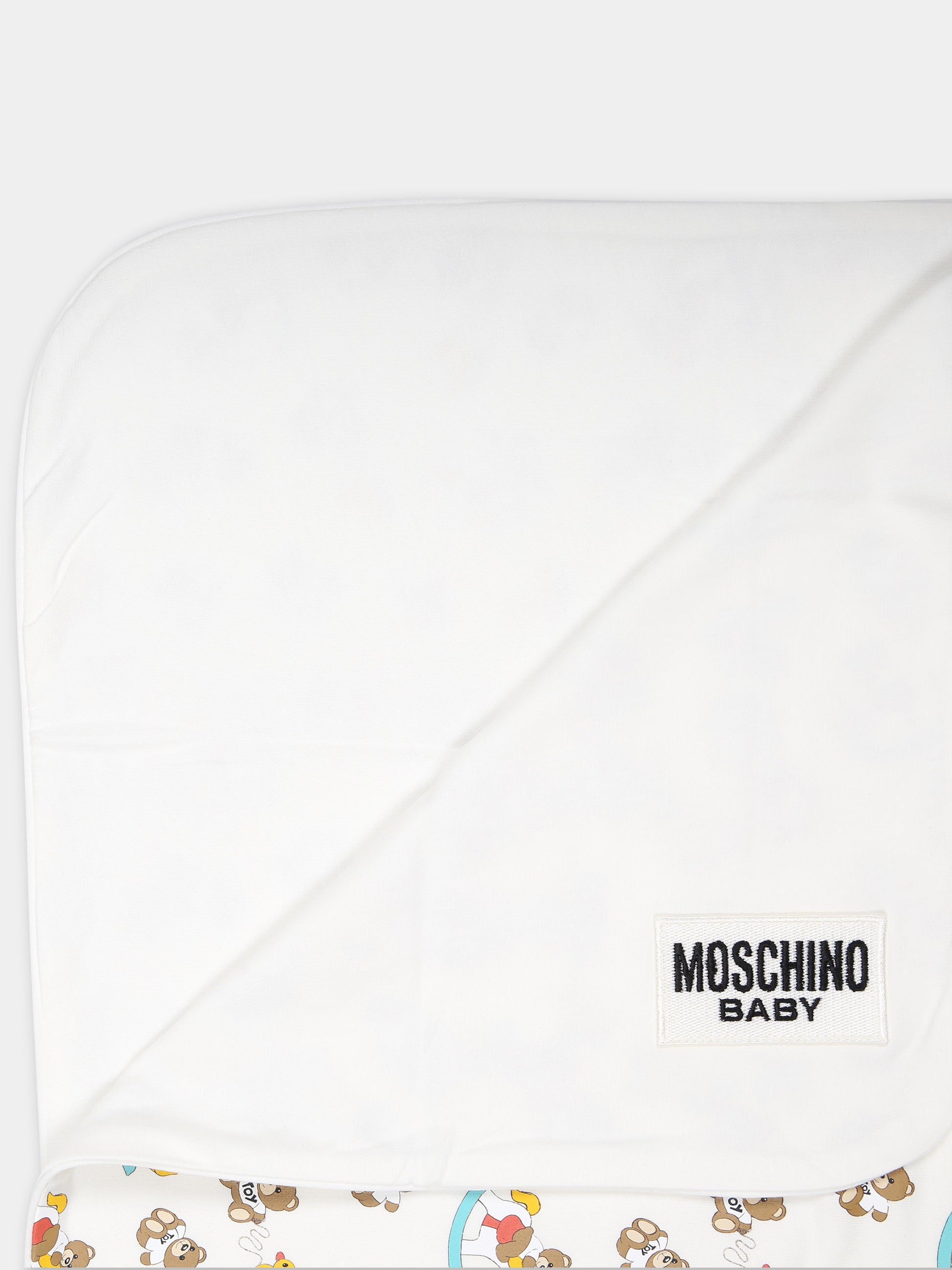 Coperta avorio per neonati con fantasia all-over,Moschino Kids,M7B005 LCB50 84587