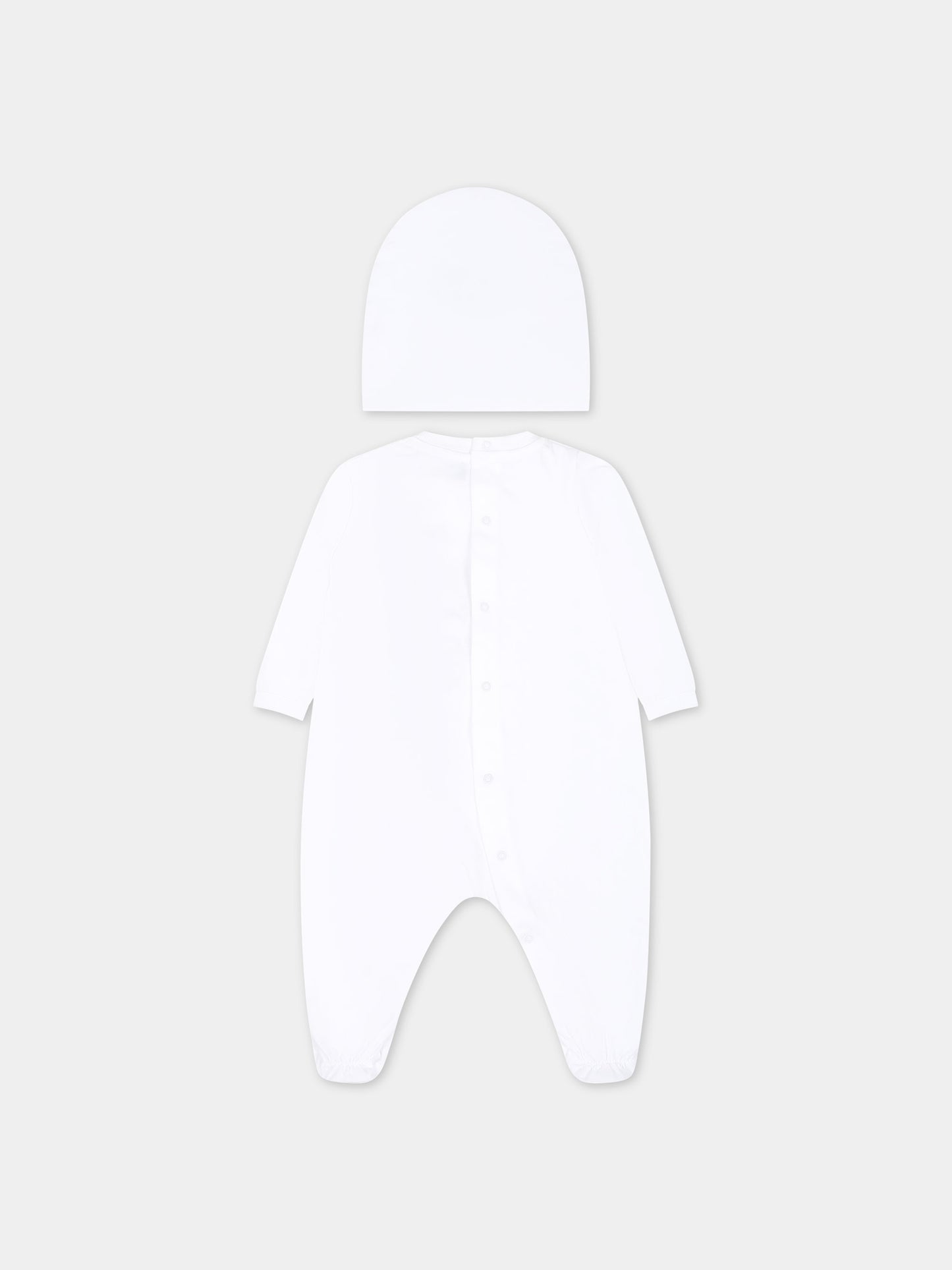 Set tutina bianco per neonati con Teddy Bear,Moschino Kids,MUY05Z LAA17 10101