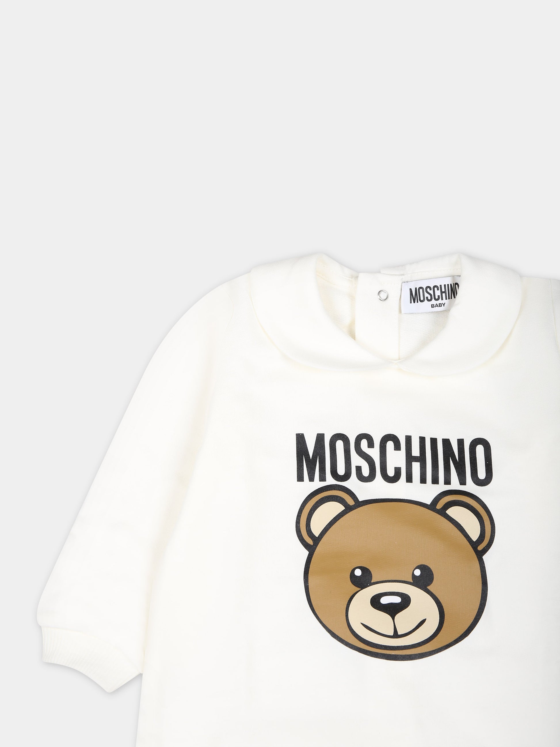 Tutina bianco per neonati con Teddy Bear,Moschino Kids,MUY06P LCA19 10063