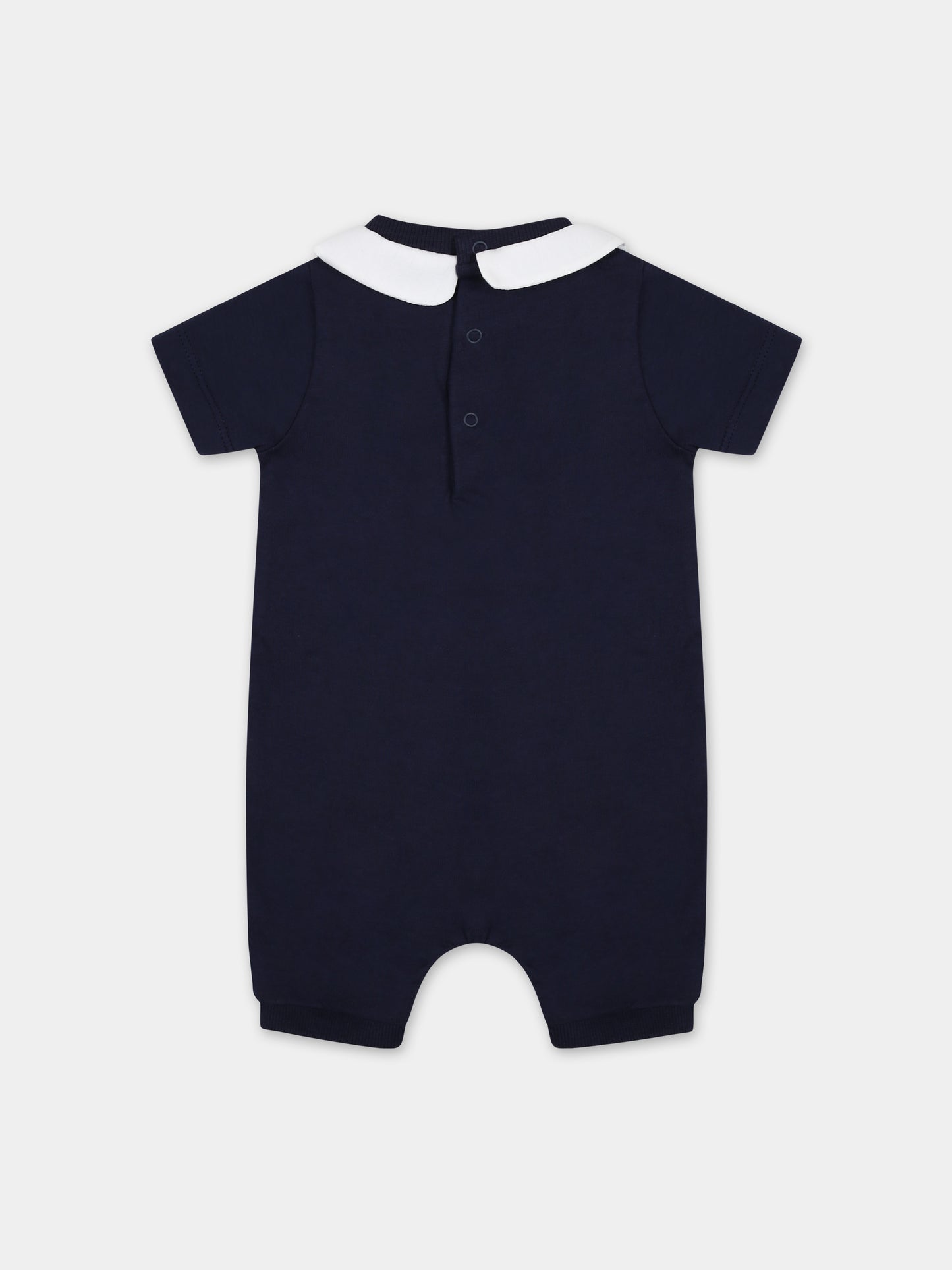 Pagliaccetto blu per neonato con Teddy Bear e logo,Moschino Kids,MUY06L LAA17 40016