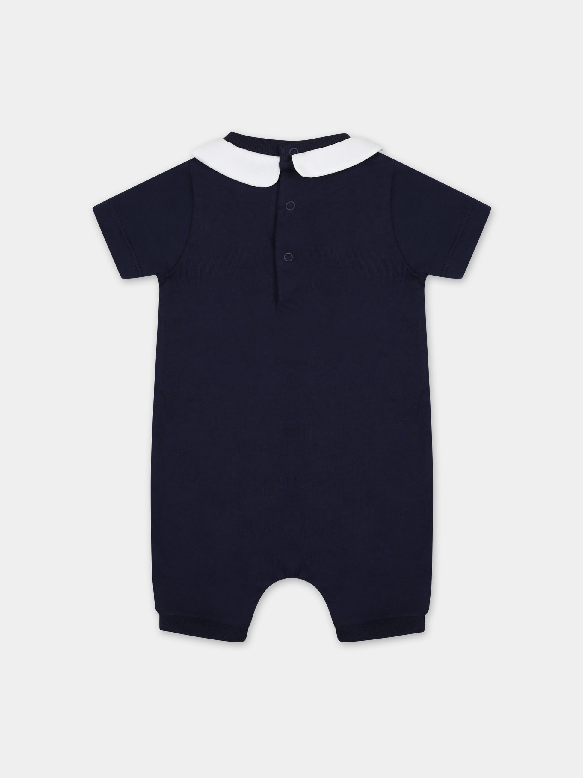 Pagliaccetto blu per neonato con Teddy Bear e logo,Moschino Kids,MUY06L LAA17 40016