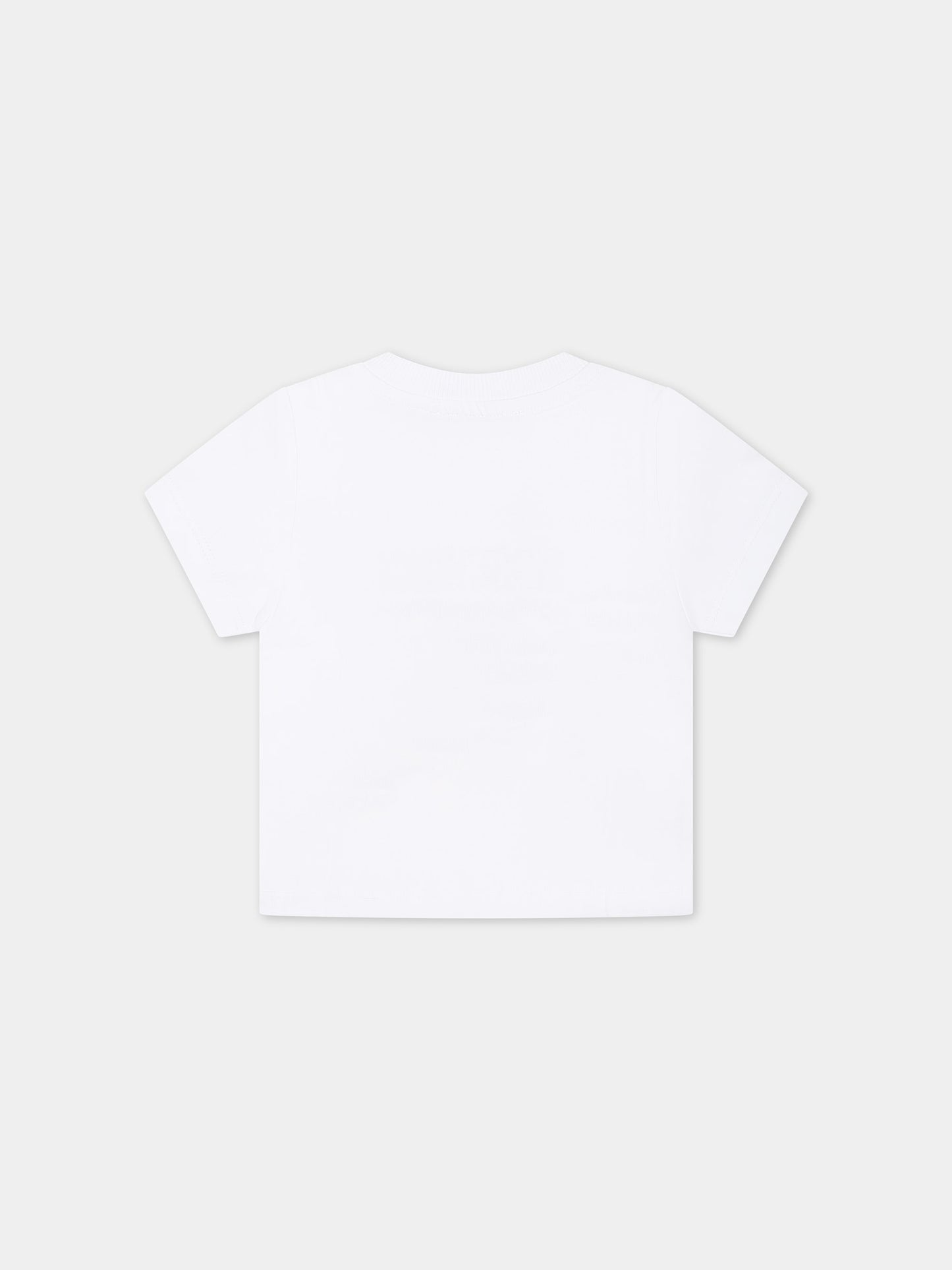 T-shirt bianca per neonati con Teddy Bear,Moschino Kids,MUM03Y LAA02 10101