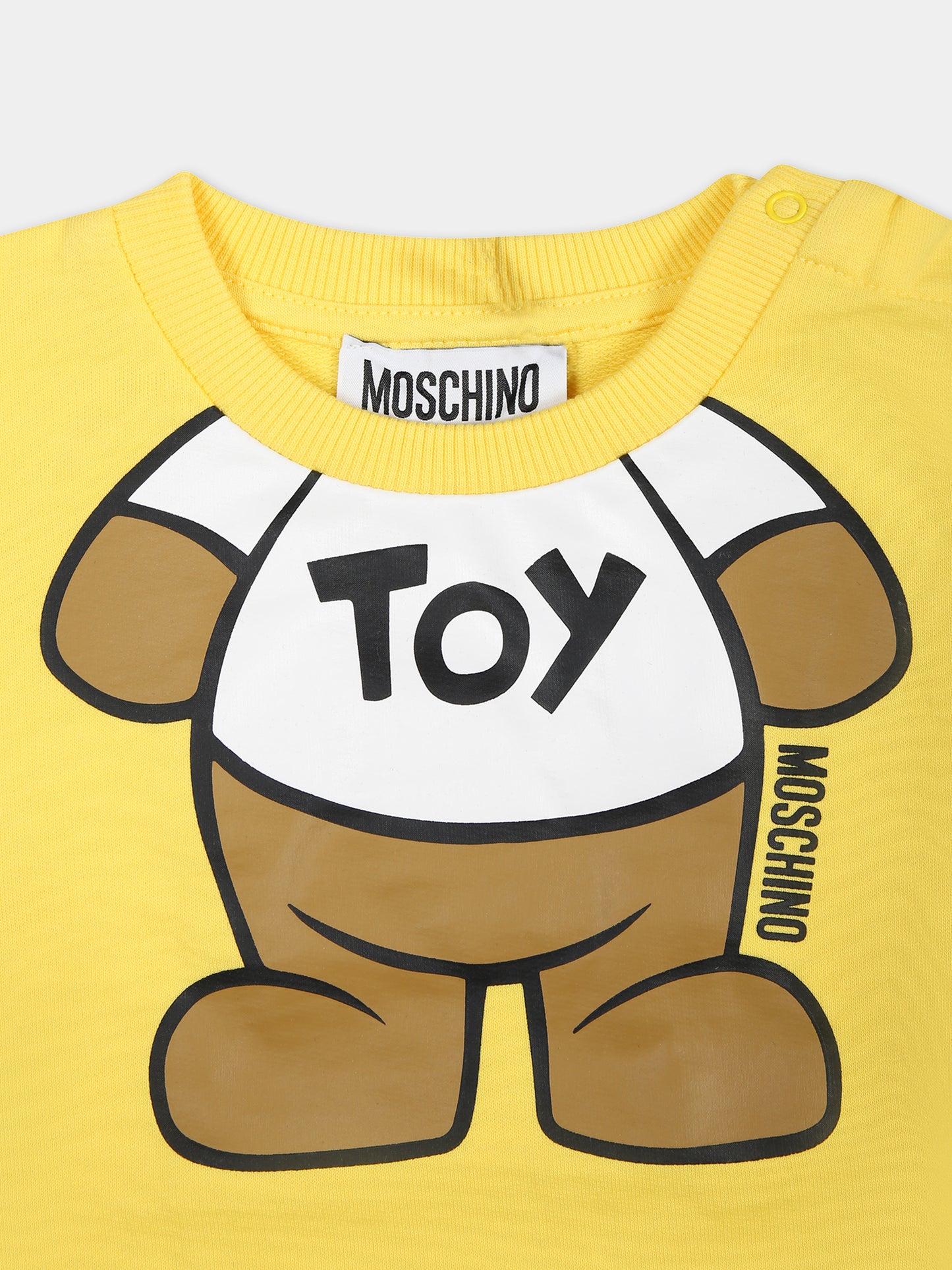 Felpa gialla per neonati con Teddy Bear,Moschino Kids,MYF03Q LCA69 50162