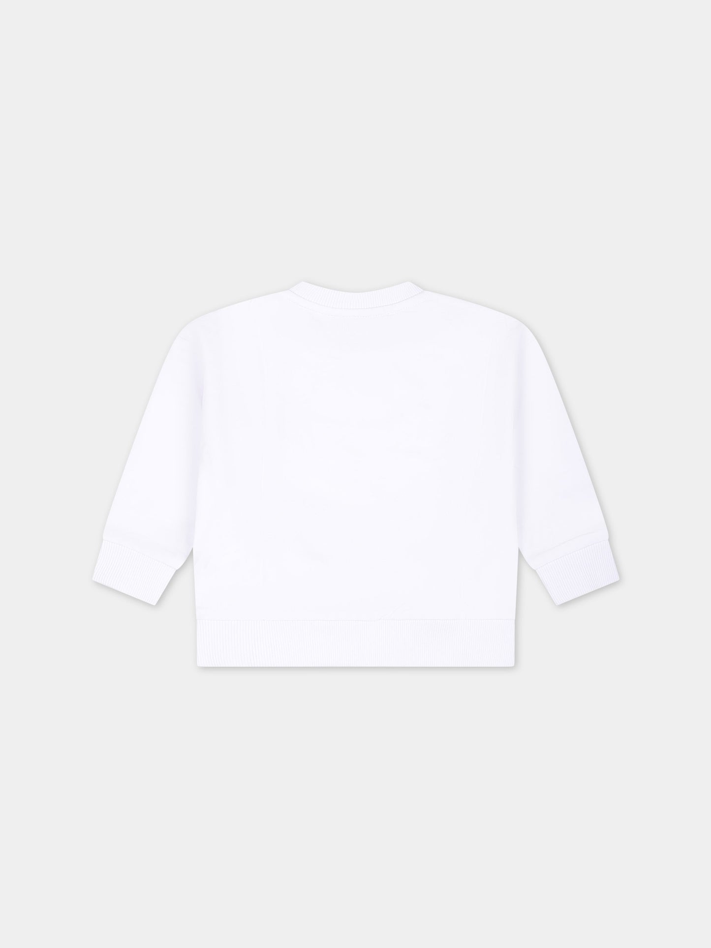 Felpa bianca per neonati con Teddy Bear,Moschino Kids,MYF03Q LCA69 10101