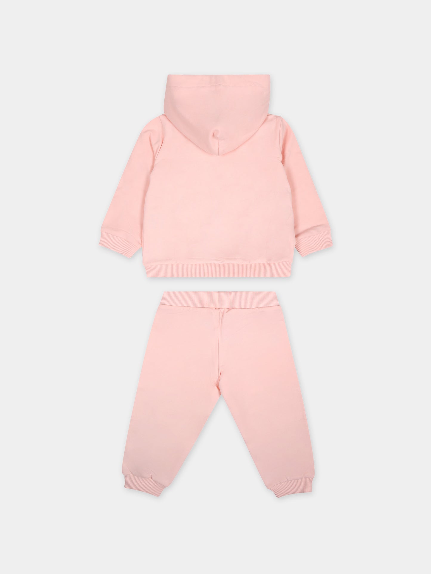 Completo rosa per neonata con Teddy Bear e logo,Moschino Kids,MUK04R LDA27 50209