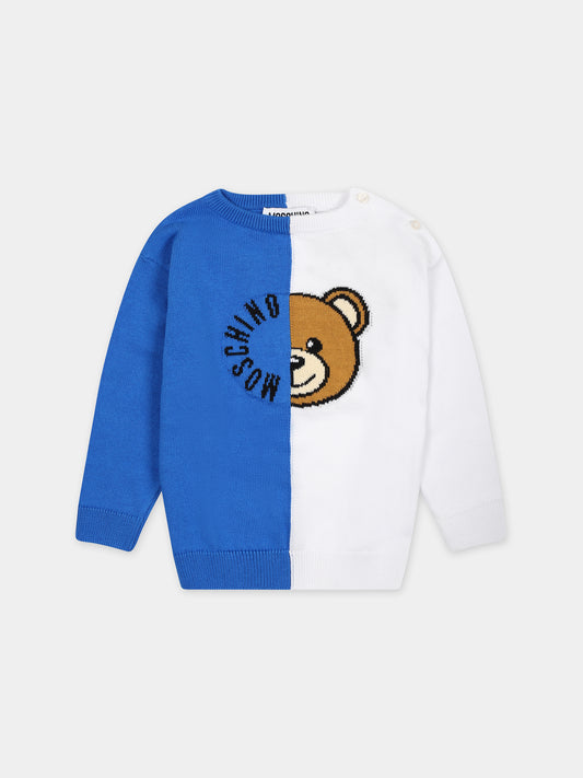 Maglione multicolor per neonato con Teddy Bear,Moschino Kids,MVW00J LHE62 83526