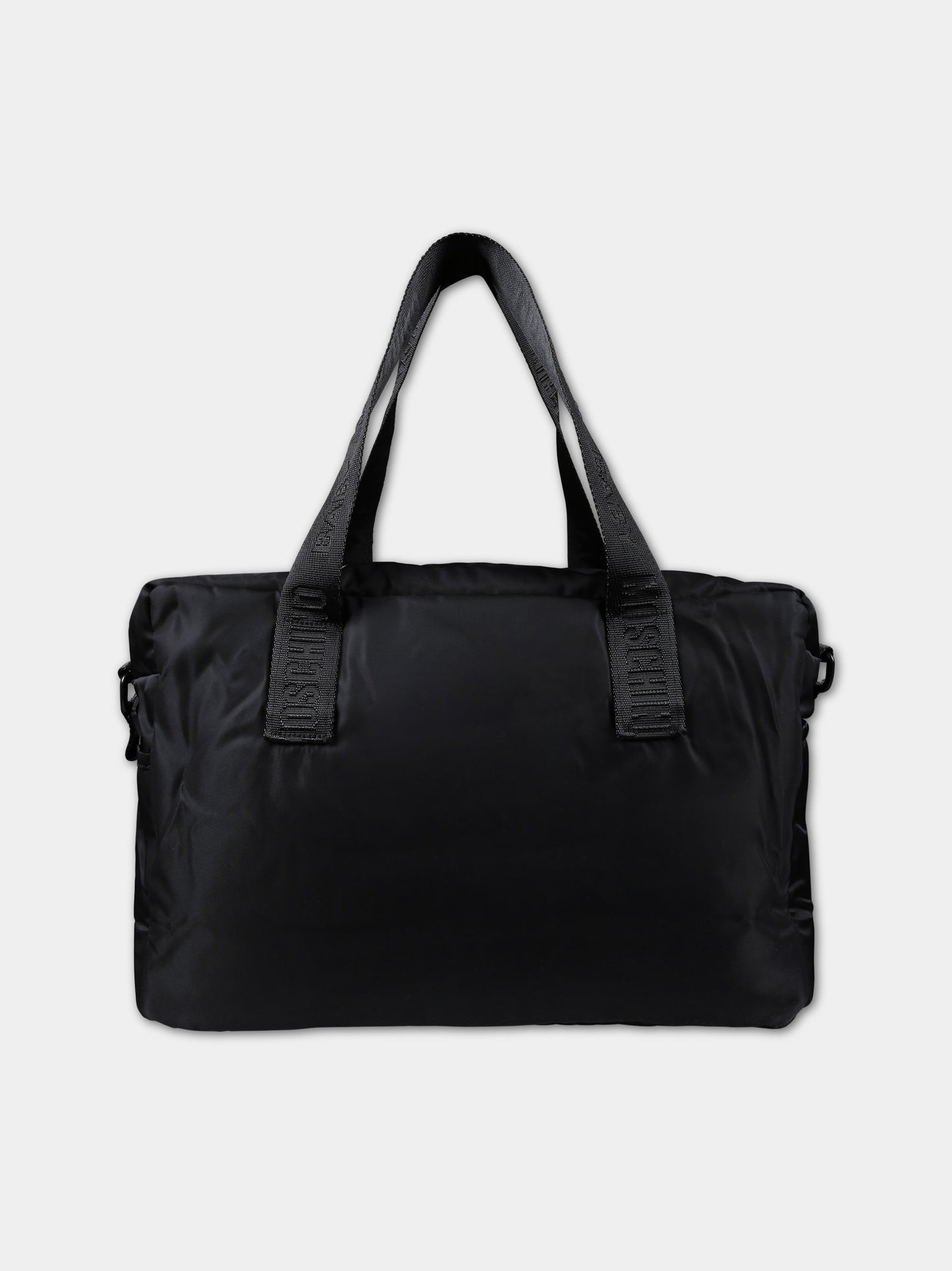 Borsa mamma nera per neonati con Teddy bear e logo,Moschino Kids,MUX04K L3A89 60100