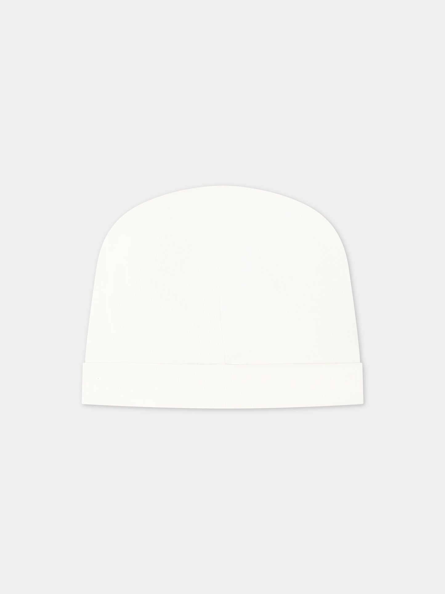 Cappello bianco per neonato con logo e Teddy Bear,Moschino Kids,MYX031 LBA00 10063