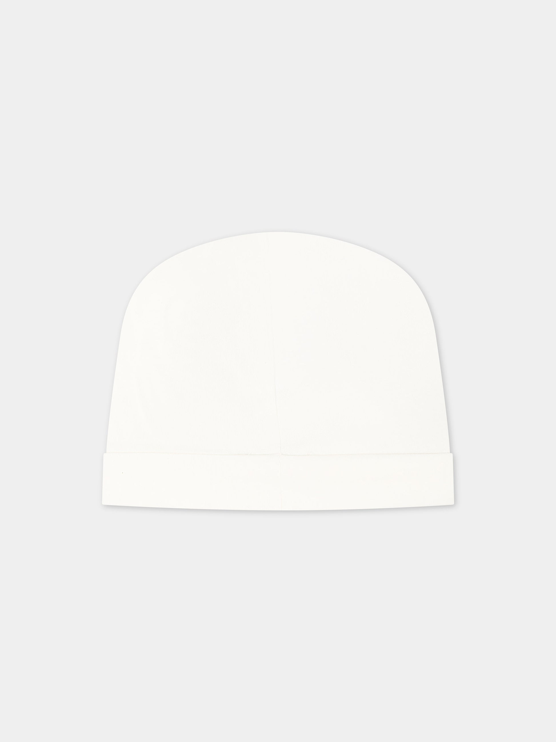 Cappello bianco per neonato con logo e Teddy Bear,Moschino Kids,MYX031 LBA00 10063