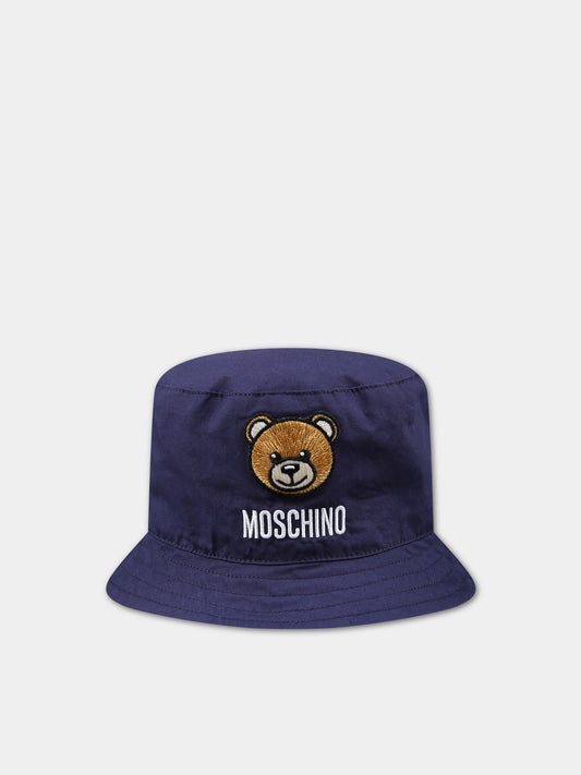 Cloche blu per neonati con Teddy Bear,Moschino Kids,MNX032 LLA11 40016