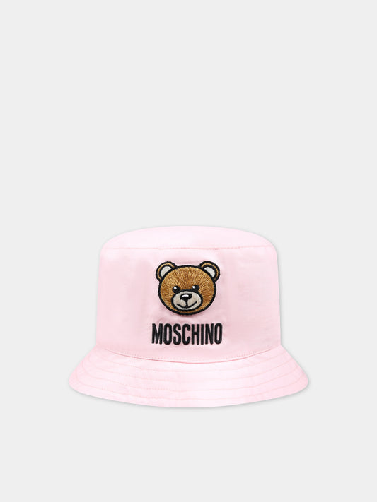 Cloche rosa per neonata con Teddy Bear,Moschino Kids,MNX032 LLA11 50209