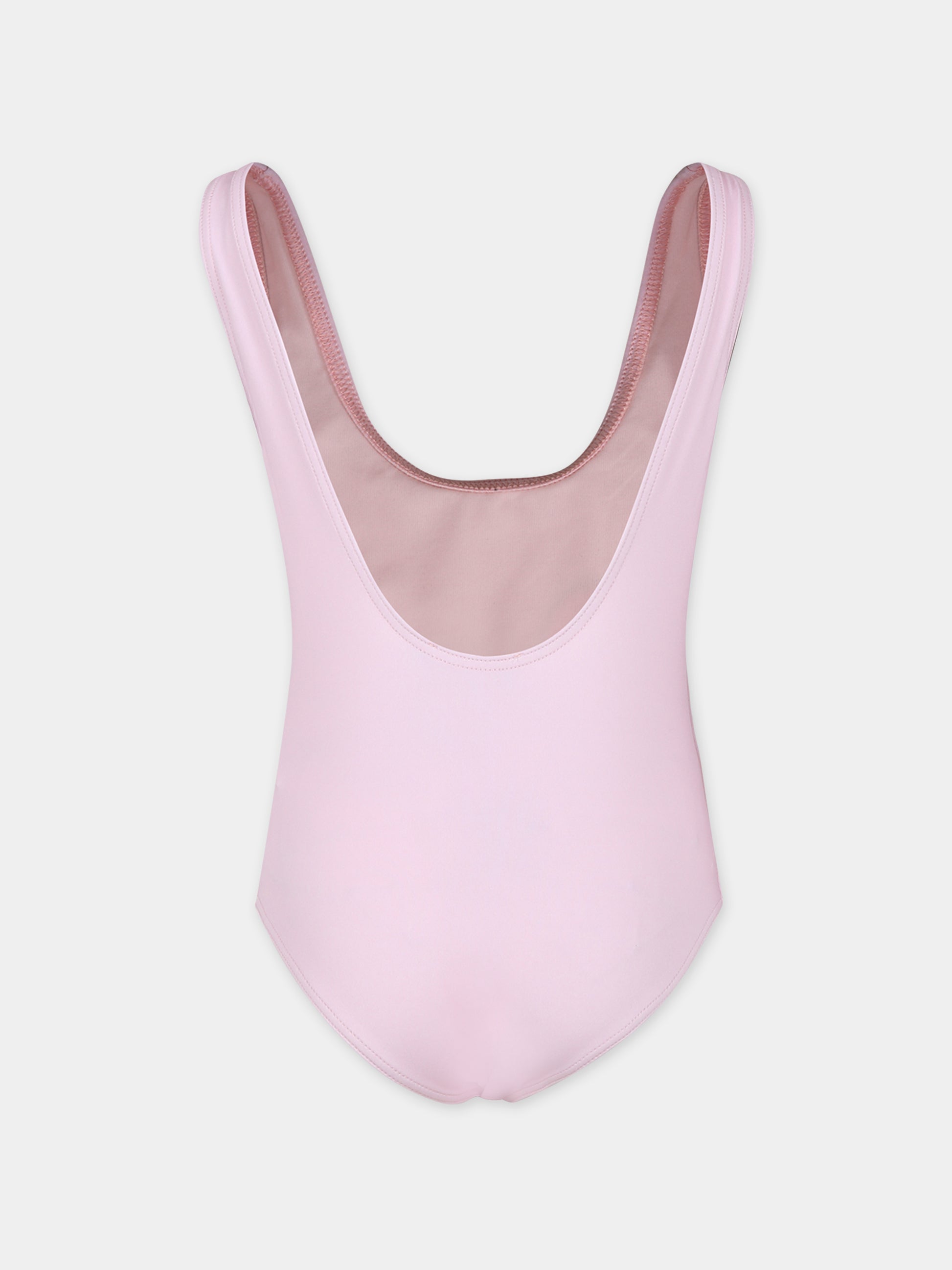 Costume rosa per bambina con Teddy Bear e fenicottero,Moschino Kids,HLL00B LKA00 50209