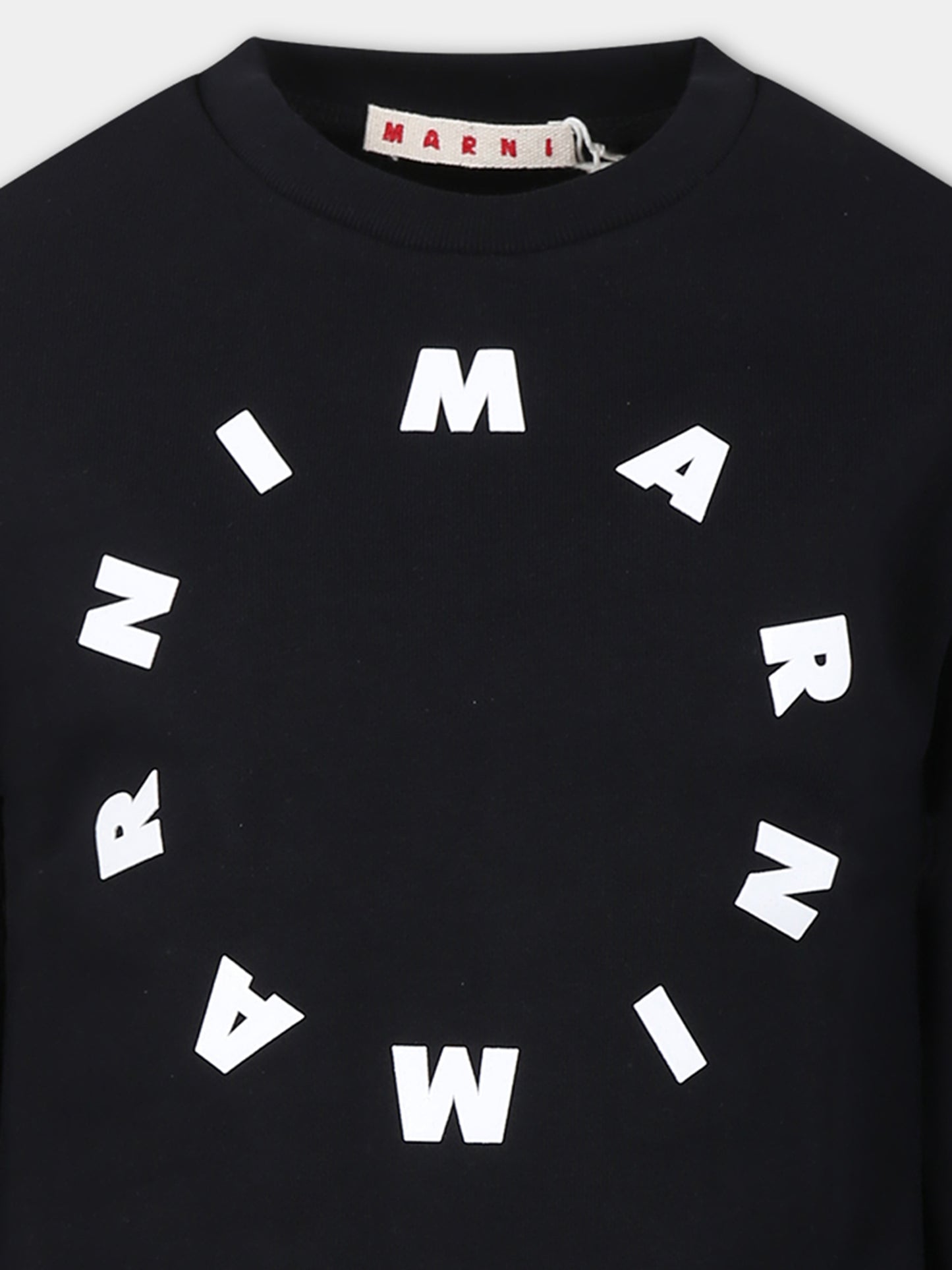 Felpa nera per bambini con logo,Marni Kids,M01116 M00NF MS118U 0M900