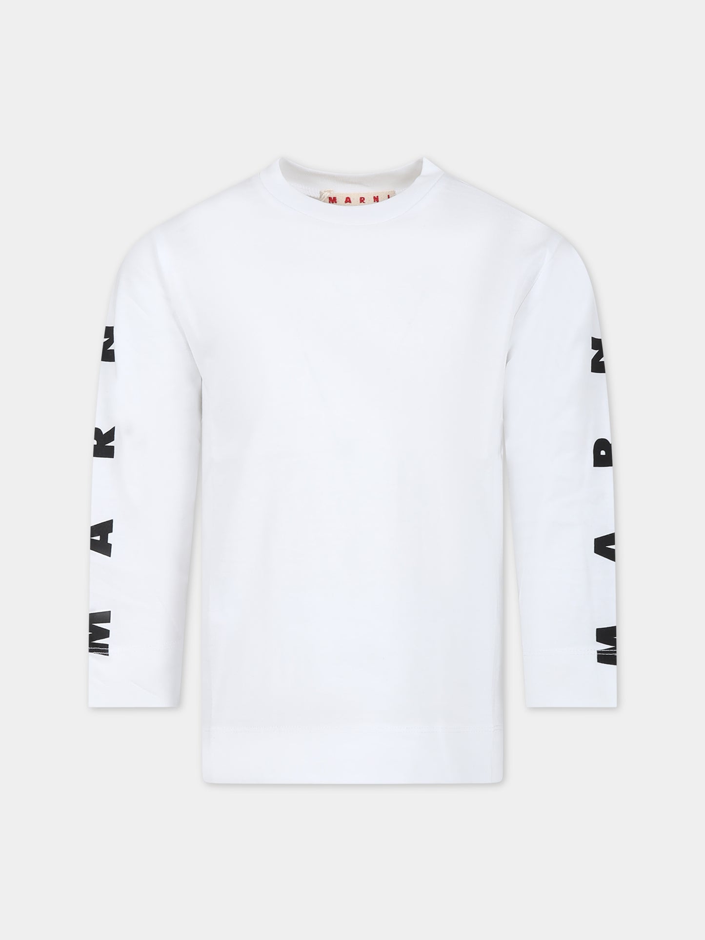 T-shirt bianca per bambini con logo,Marni Kids,M01066 M00NE MT170U 0M100