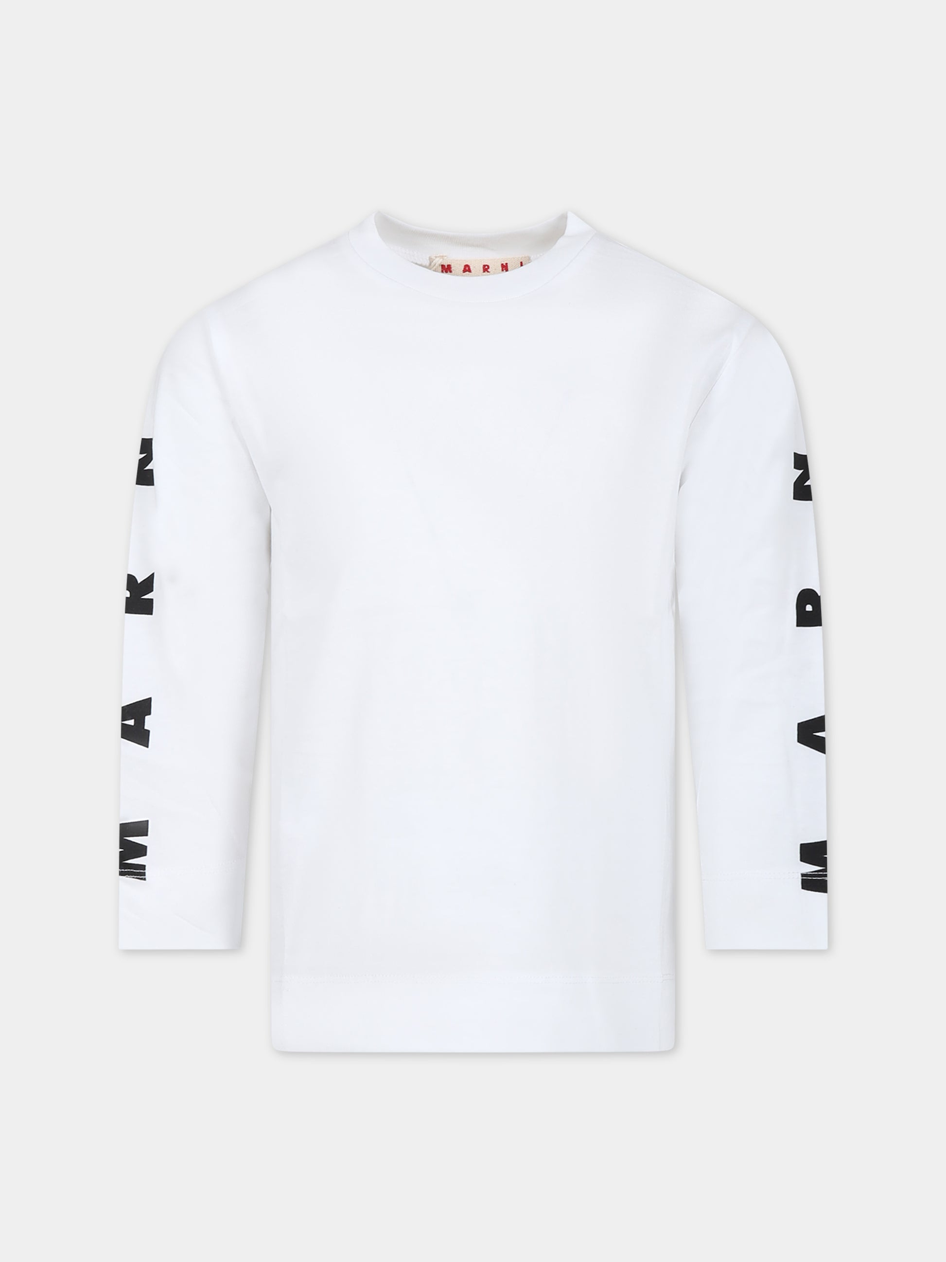 T-shirt bianca per bambini con logo,Marni Kids,M01066 M00NE MT170U 0M100