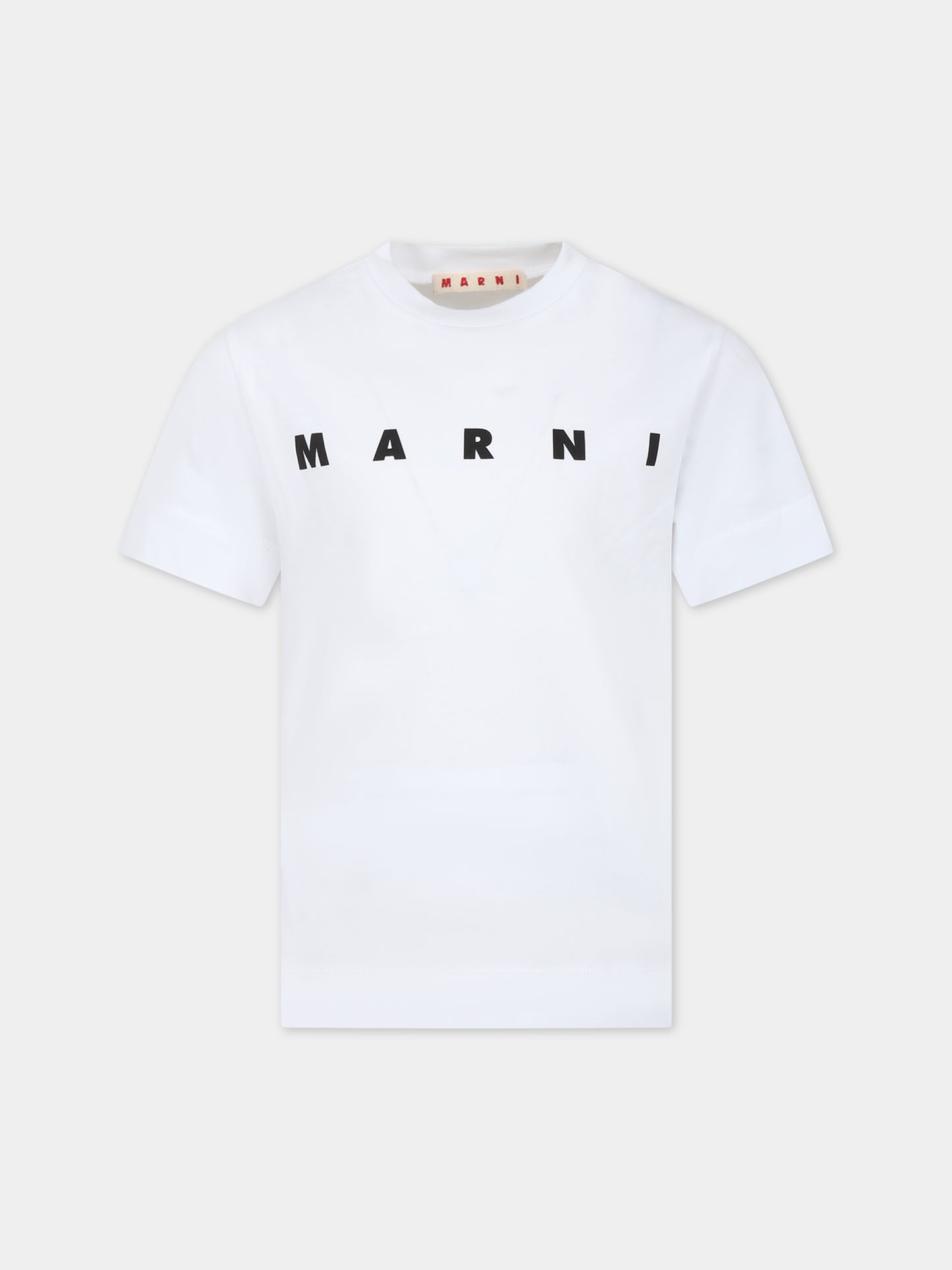 T-shirt bianca per bambini con logo,Marni Kids,M002MV M00HZ MT135U 0M100