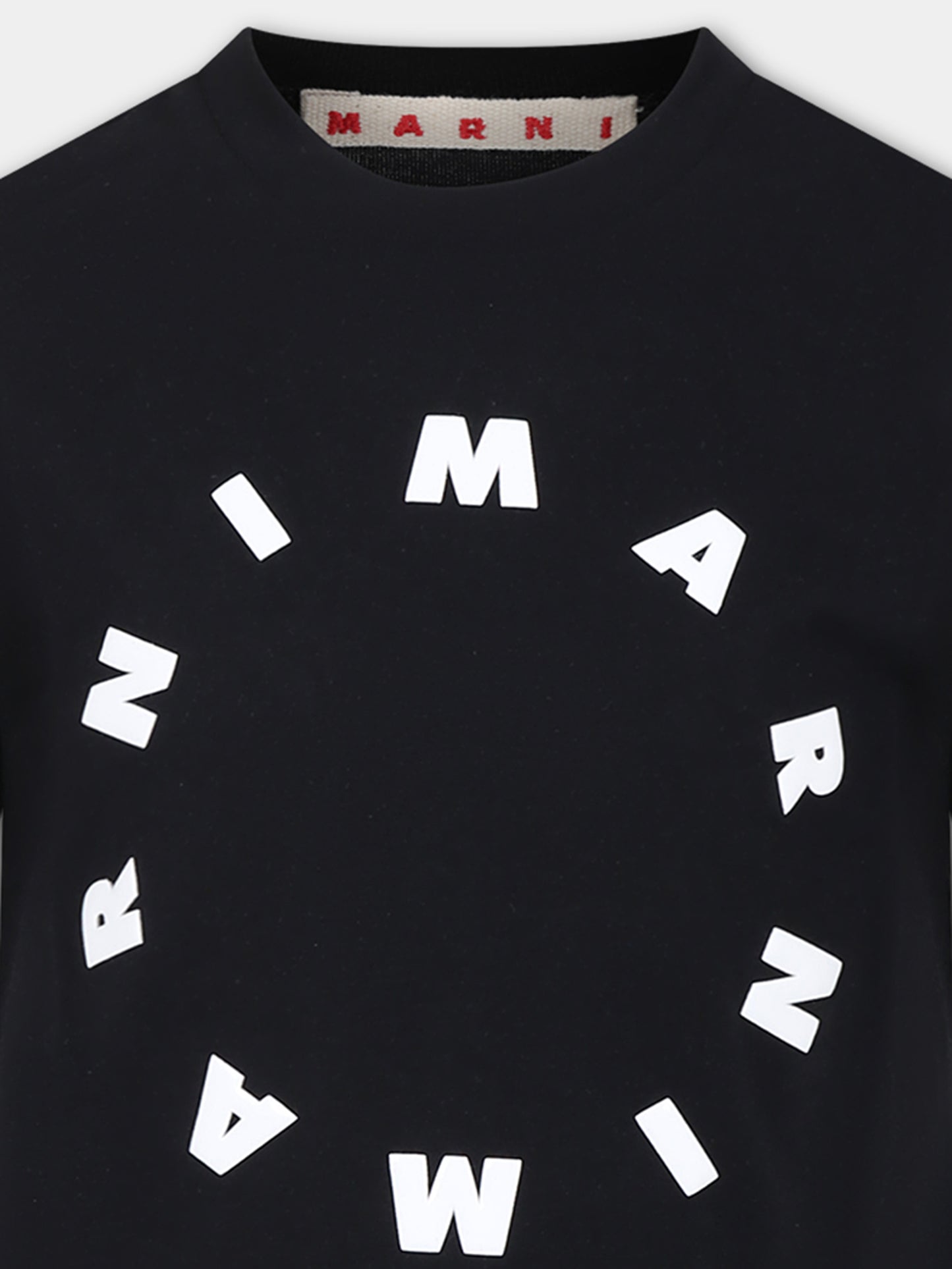 T-shirt nera per bambini con logo,Marni Kids,M01069 M00L9 MT172U 0M900