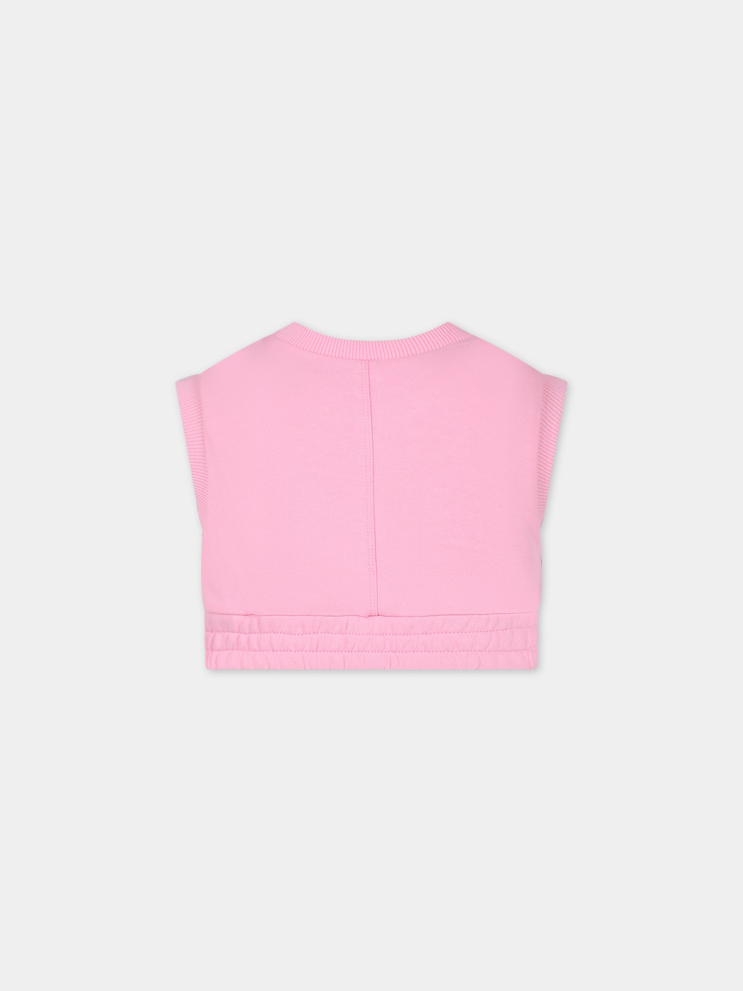 Top rosa per bambina con logo,Marni Kids,M01037 M00SF MS114F 0M340