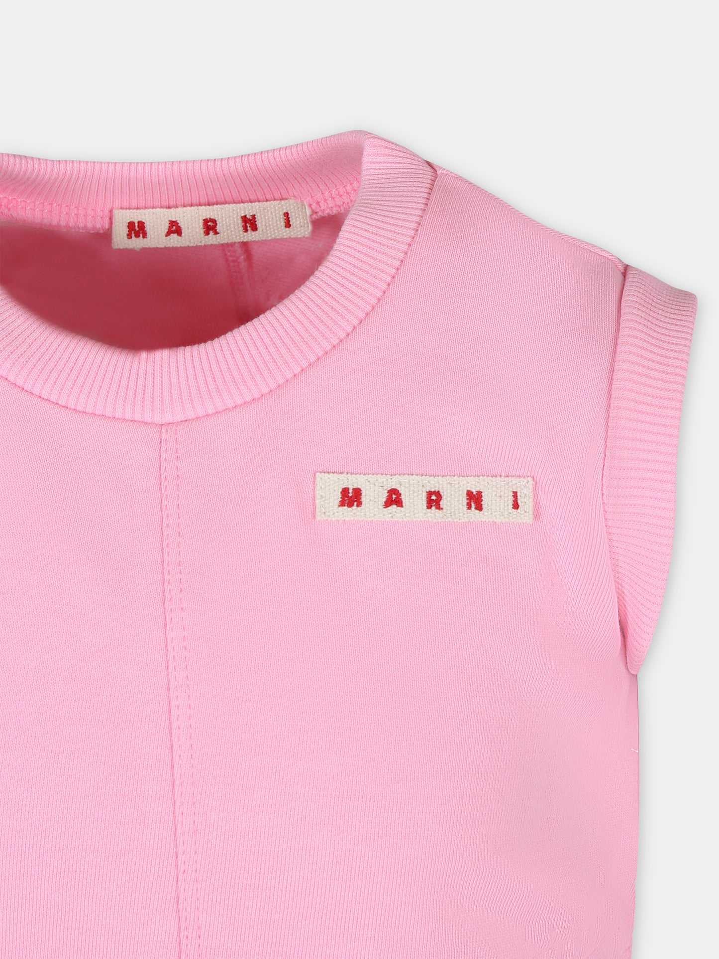 Top rosa per bambina con logo,Marni Kids,M01037 M00SF MS114F 0M340
