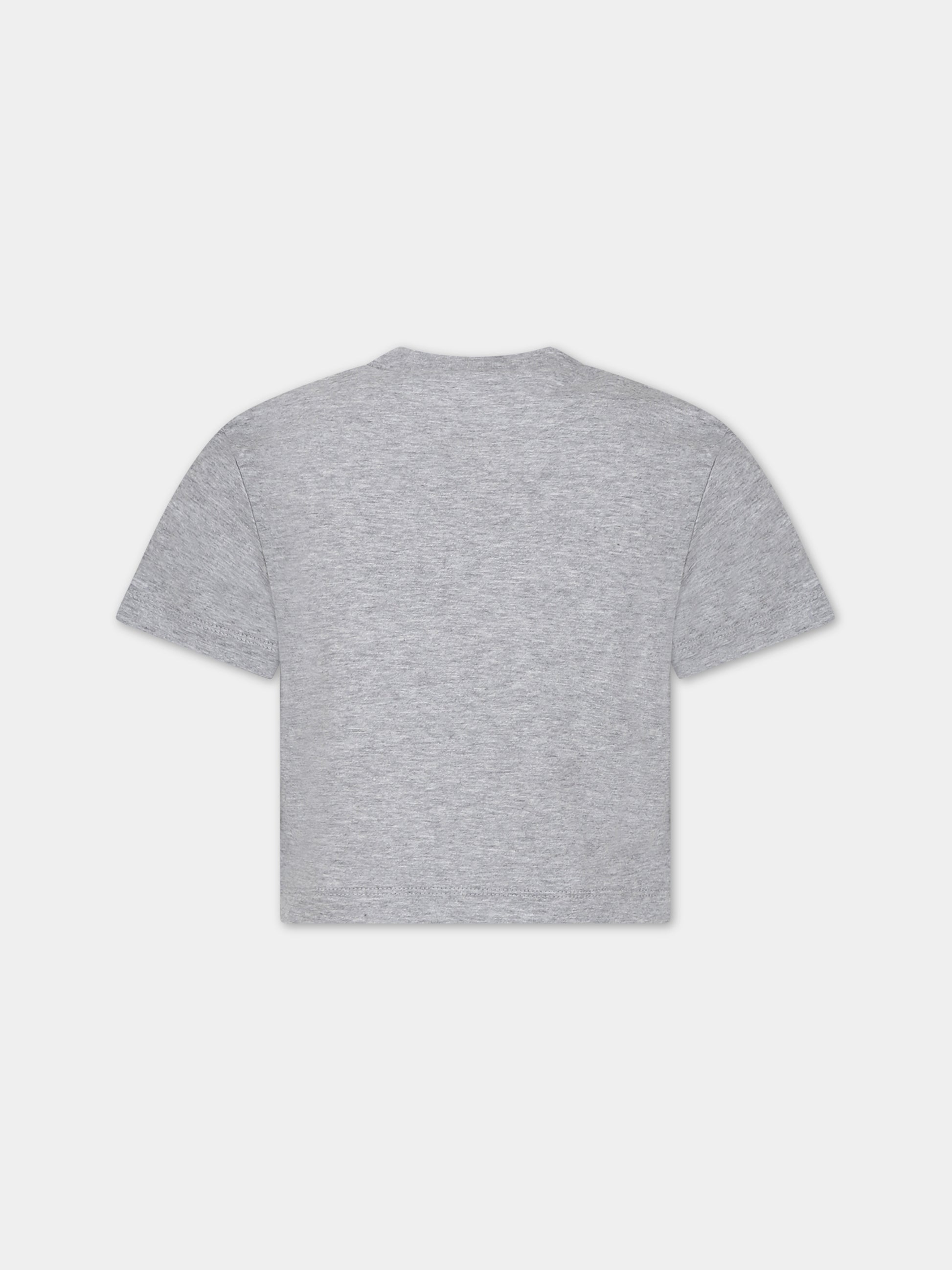 T-shirt grigia per bambina con logo,Marni Kids,M01027 M00NE MT241F 0M903