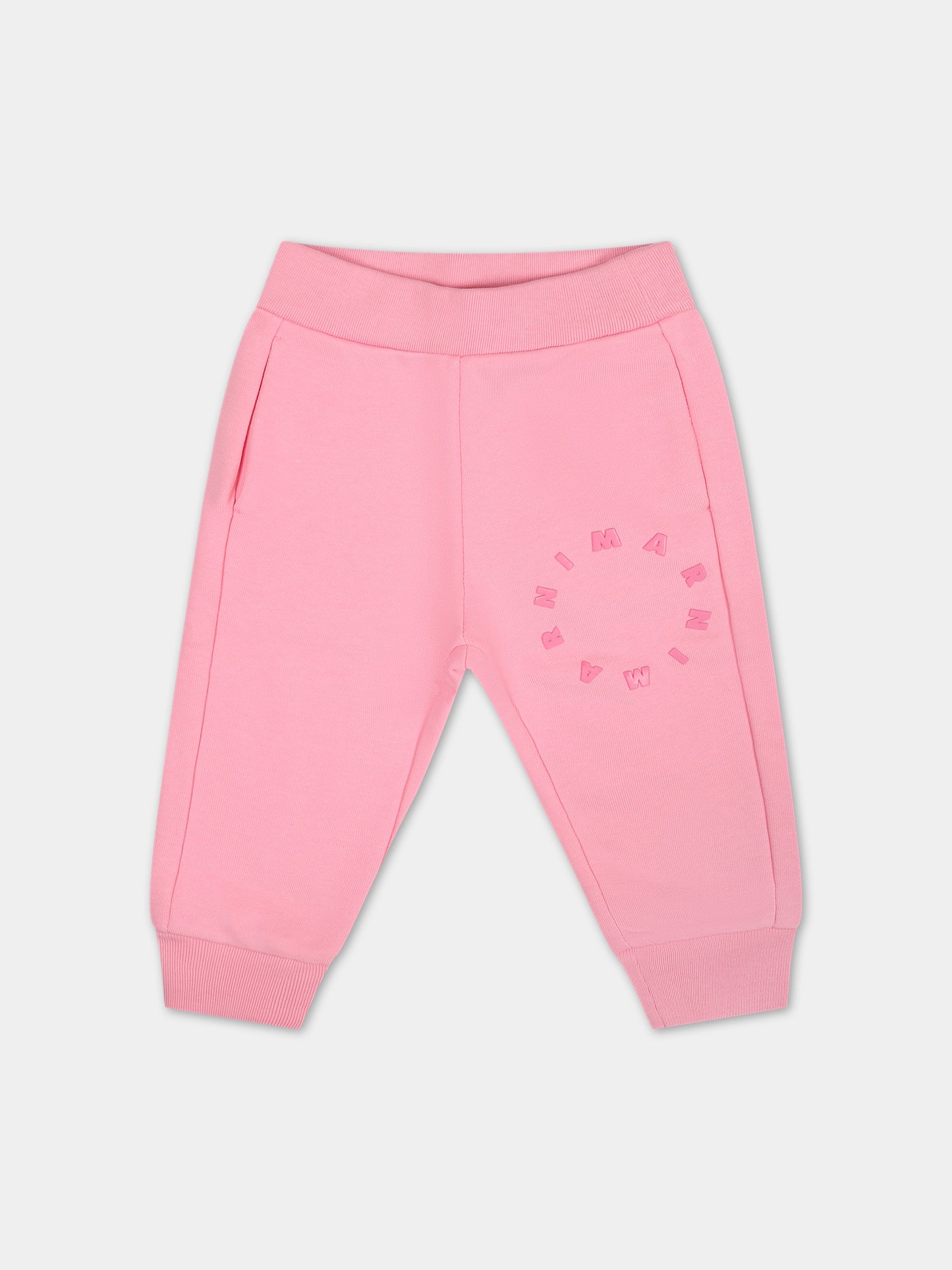 Pantaloni rosa per neonata con logo,Marni Kids,M01135 M00NF MP57B 0M340