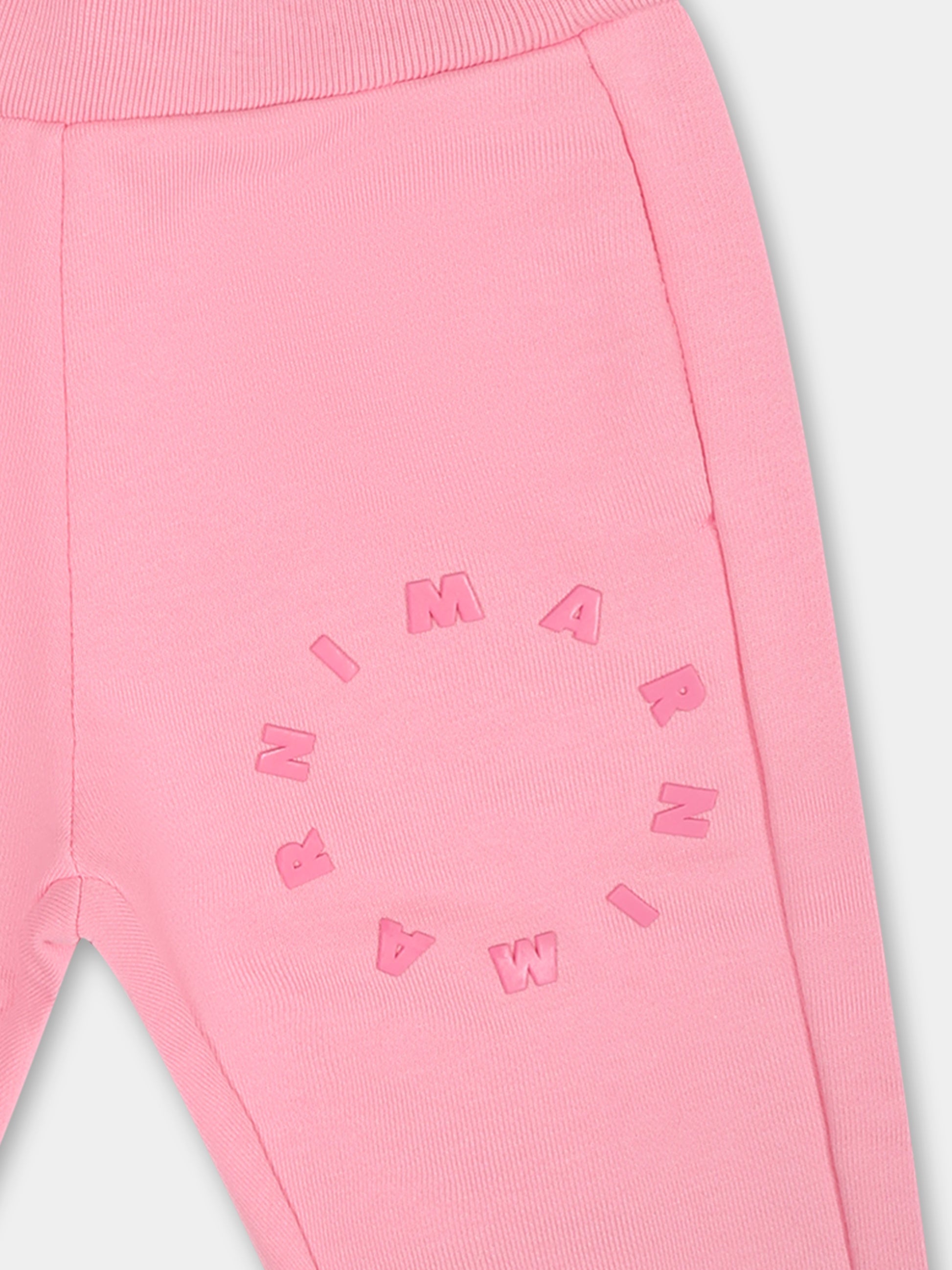 Pantaloni rosa per neonata con logo,Marni Kids,M01135 M00NF MP57B 0M340