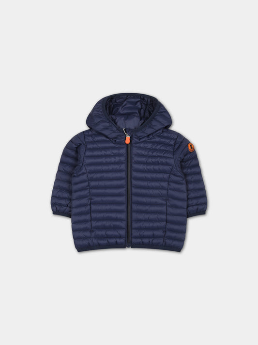 Piumino Nene blu per neonato con logo,Save The Duck Kids,I30003X GIGA18 90000