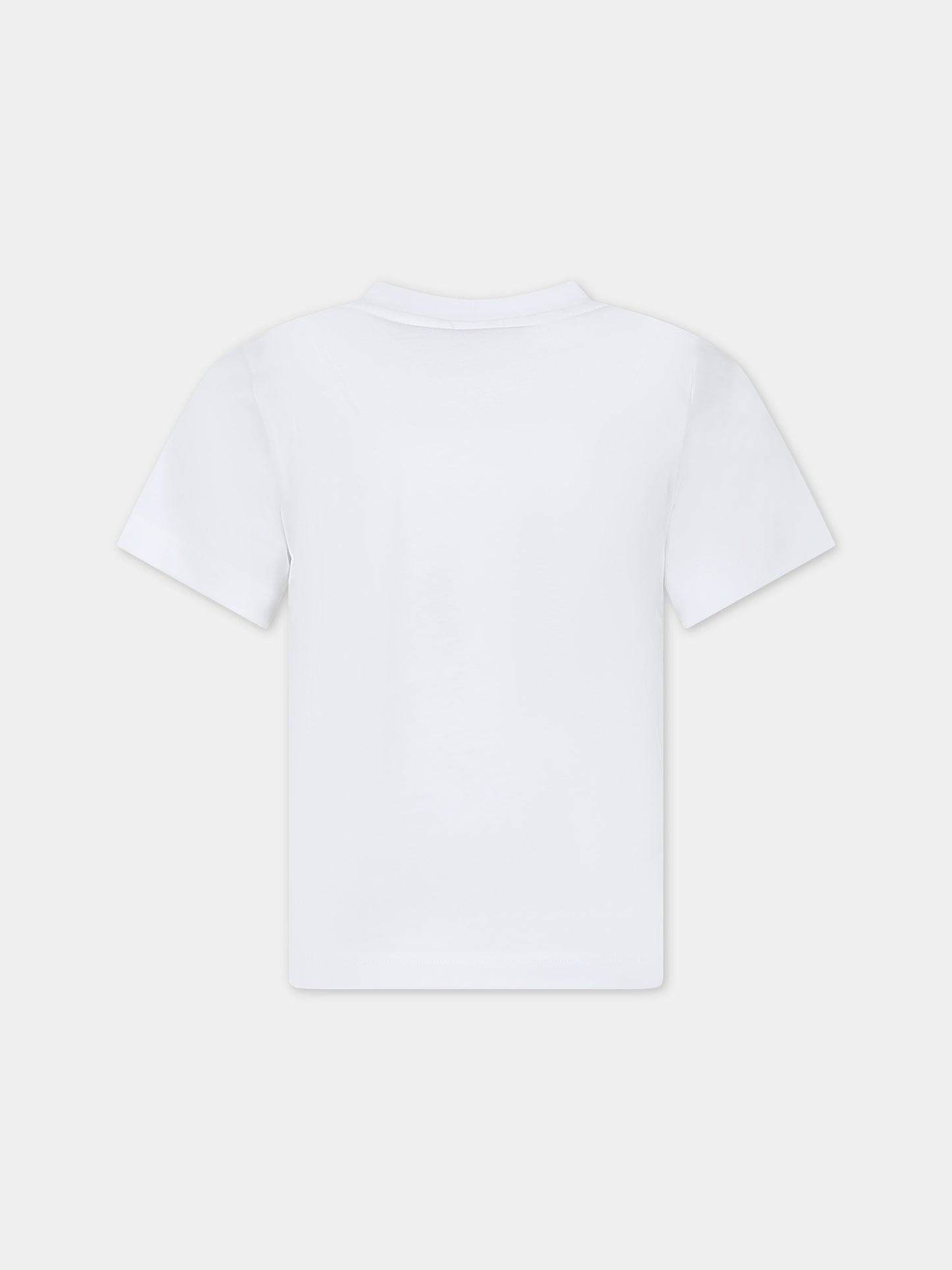 T-shirt bianca per bambino con stampa multicolor,Stella Mccartney Kids,TU8R41 Z0434 100