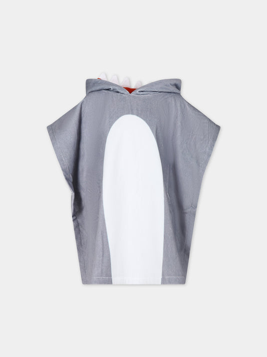 Accappatoio grigio per bambino con squalo,Stella Mccartney Kids,TUCP20 Z0163 906