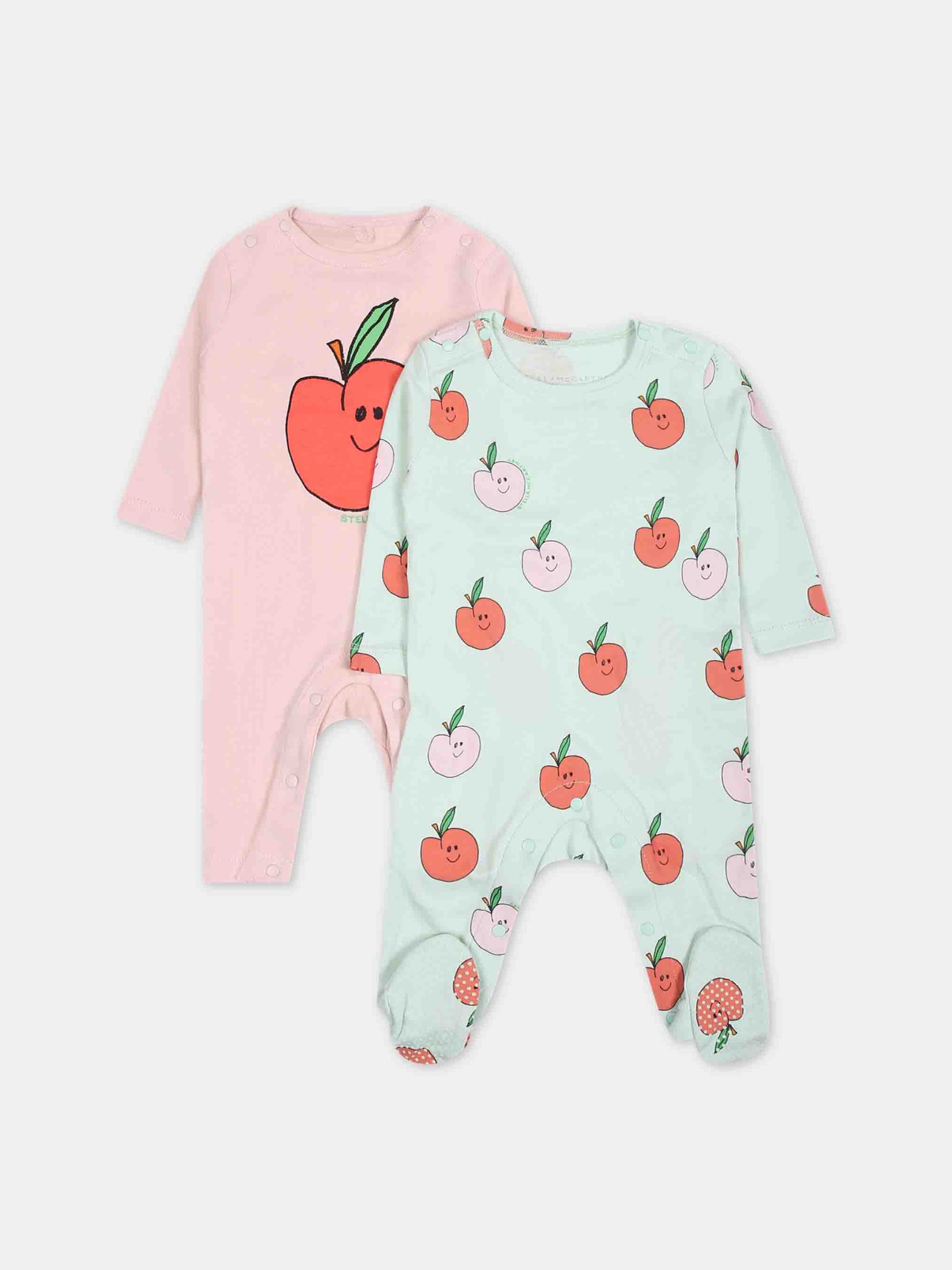 Set multicolor per neonata con mele,Stella Mccartney Kids,TUB029 Z1784 704MC